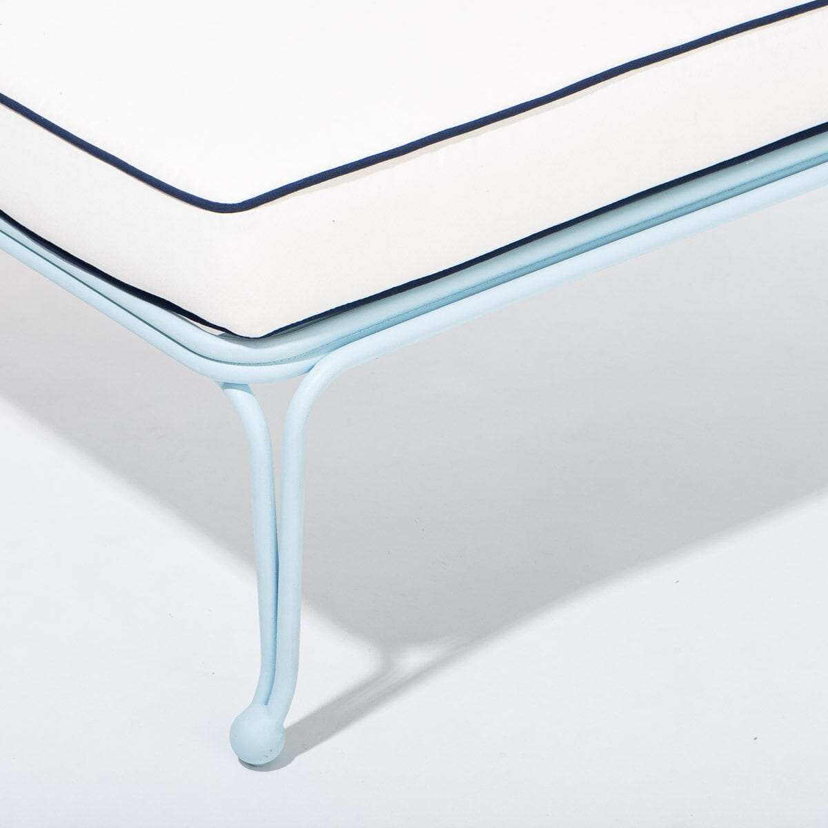 The Waterhouse Sun Lounger in Rivie White | Powder Blue Frame Bundle Business & Pleasure Co.