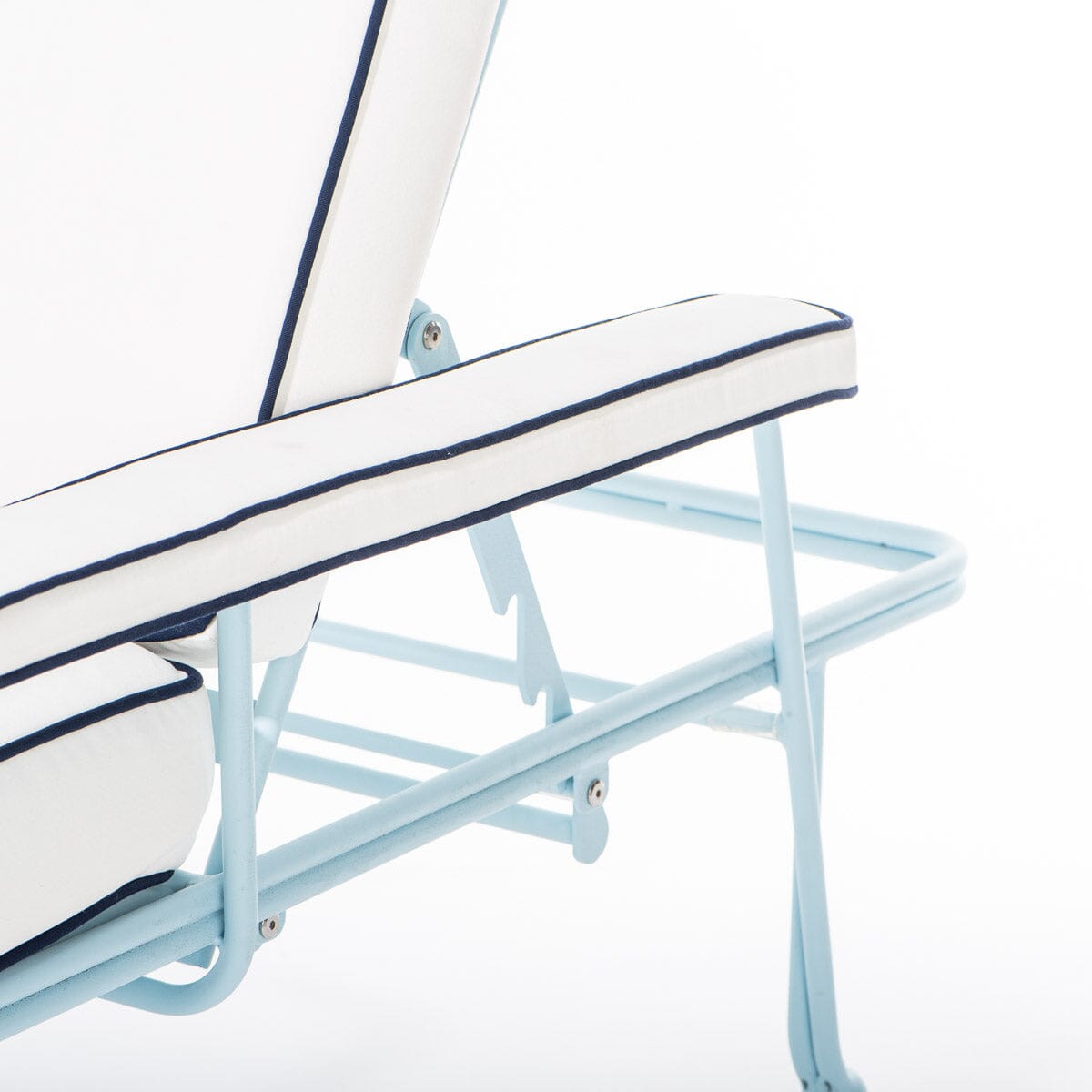 The Waterhouse Sun Lounger in Rivie White | Powder Blue Frame Bundle Business & Pleasure Co.