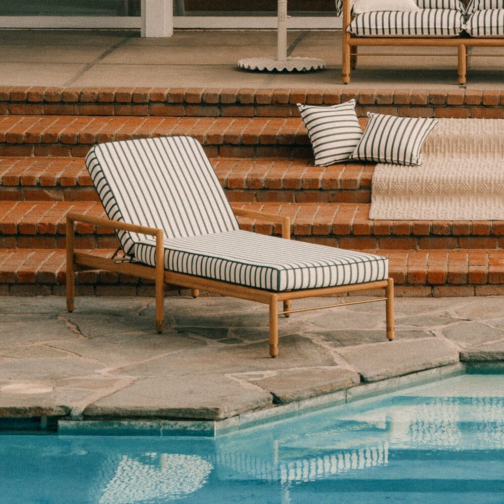 The WES Sun Lounger Kit - Teakwood Gold & Monaco Black Stripe Wes Sun Lounger Kit Business & Pleasure Co.