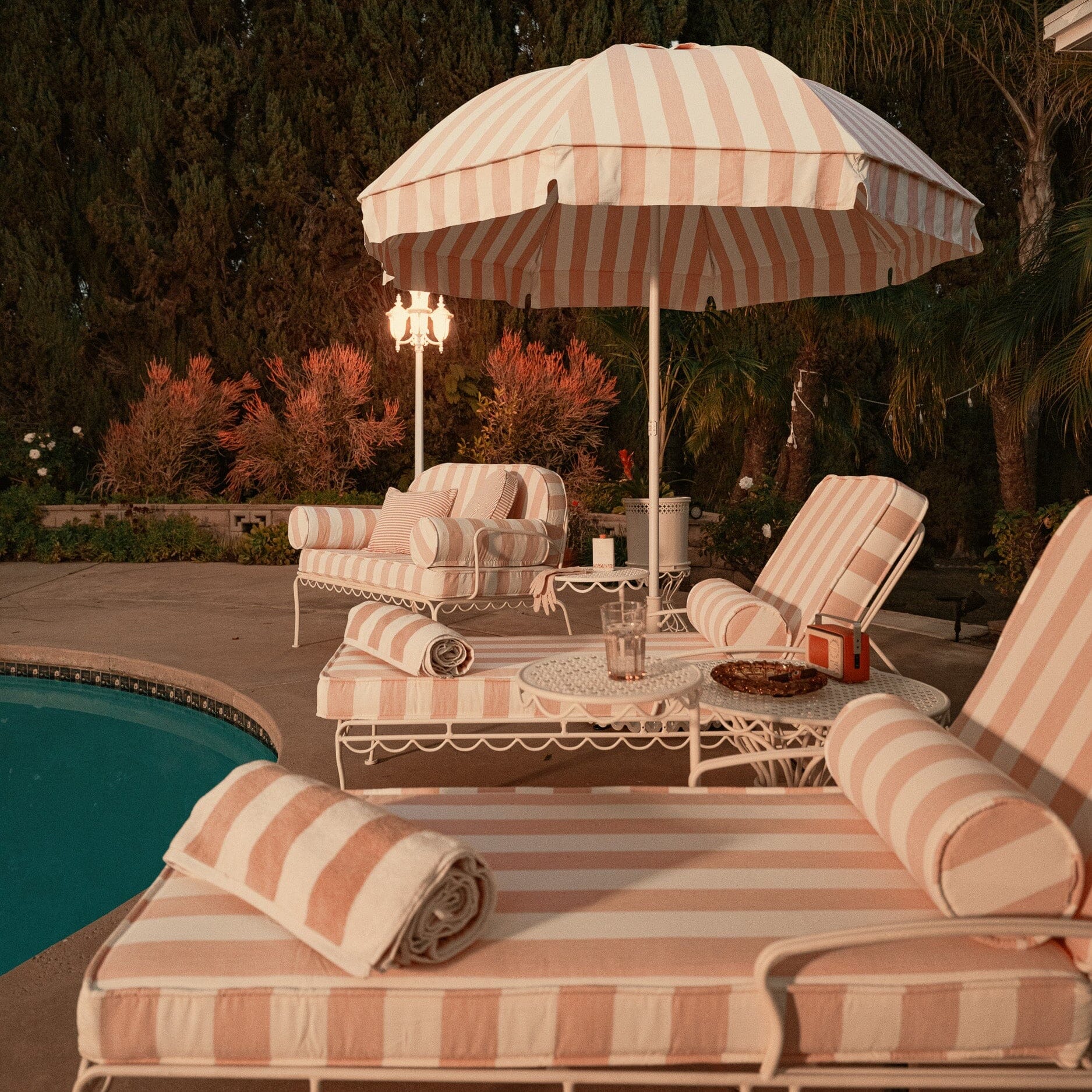 Product image of The Patio Umbrella - Crew Pink Stripe Patio Umbrella Business & Pleasure Co.