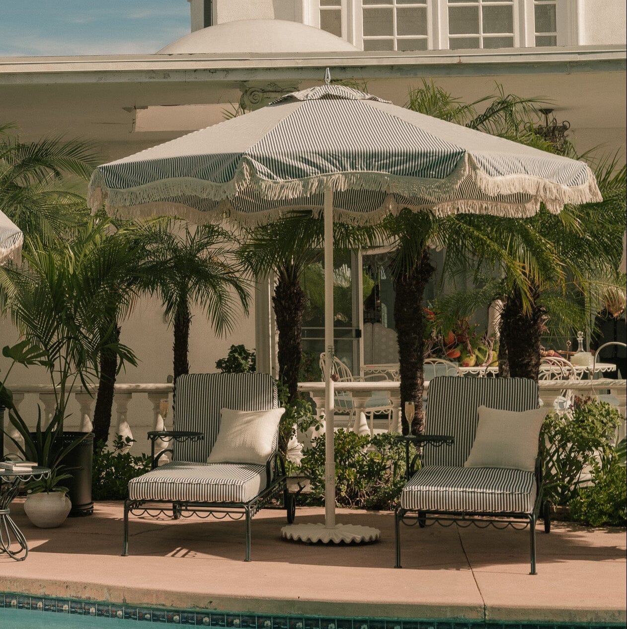 Al Fresco Sun Lounger Kit - Vintage Black & Lauren's Navy Stripe Al Fresco Sun Lounger Kit Business & Pleasure Co.