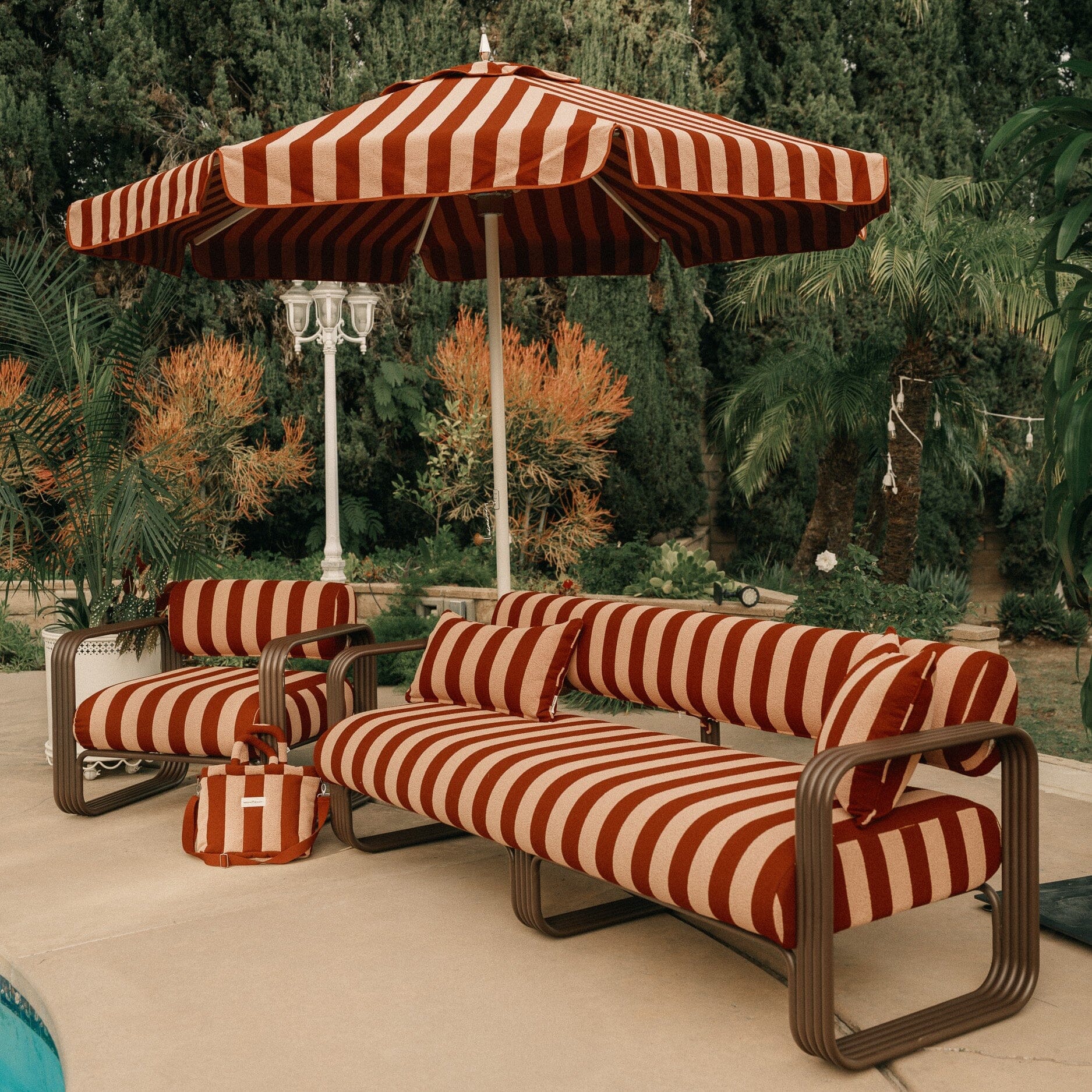 Product image of The Rectangle Throw Pillow - Terry Terracotta Stripe Rectangle Throw Pillow Business & Pleasure Co.