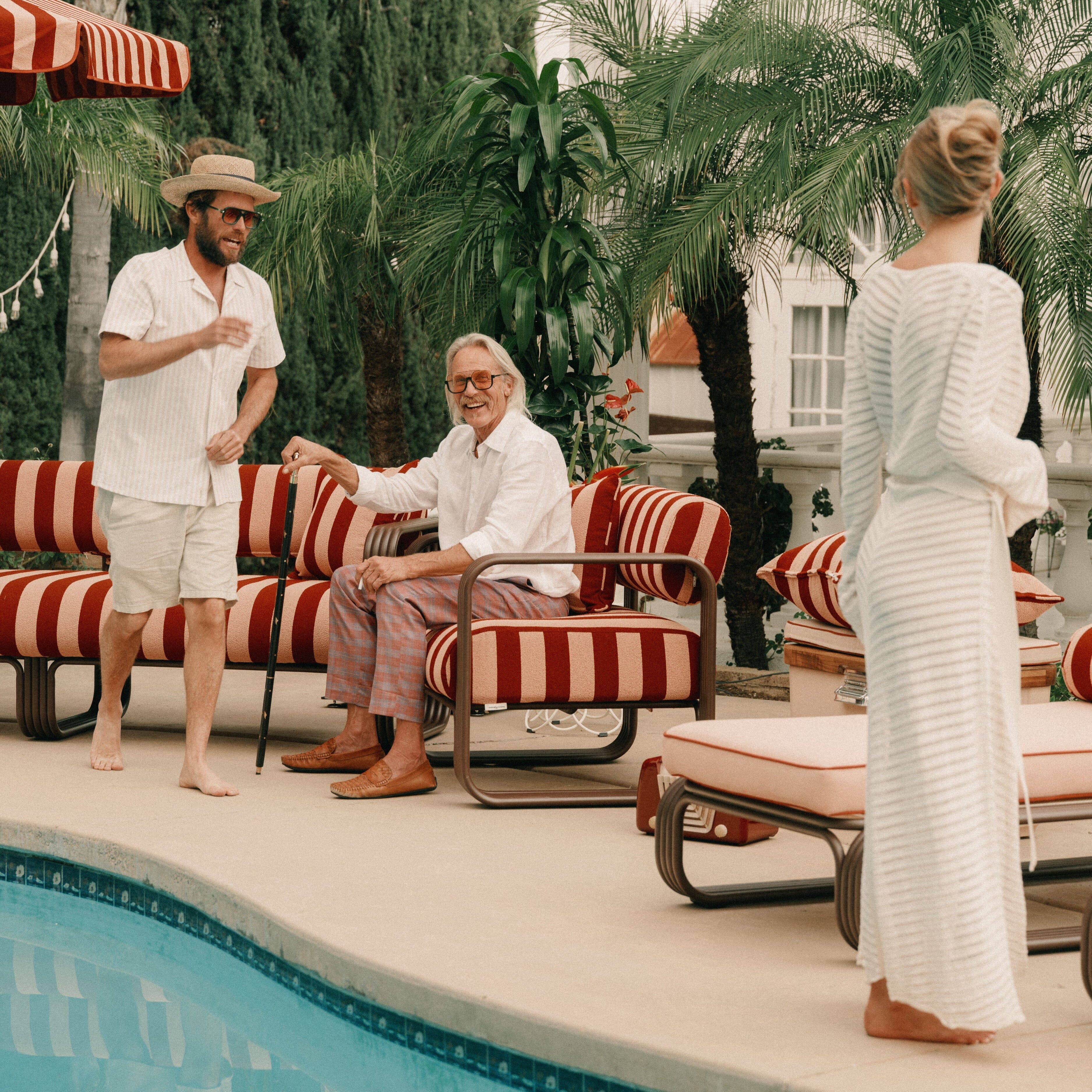 Contini Accent Chair Kit - Merlot & Terry Terracotta Stripe Contini Accent Chair Kit Business & Pleasure Co.