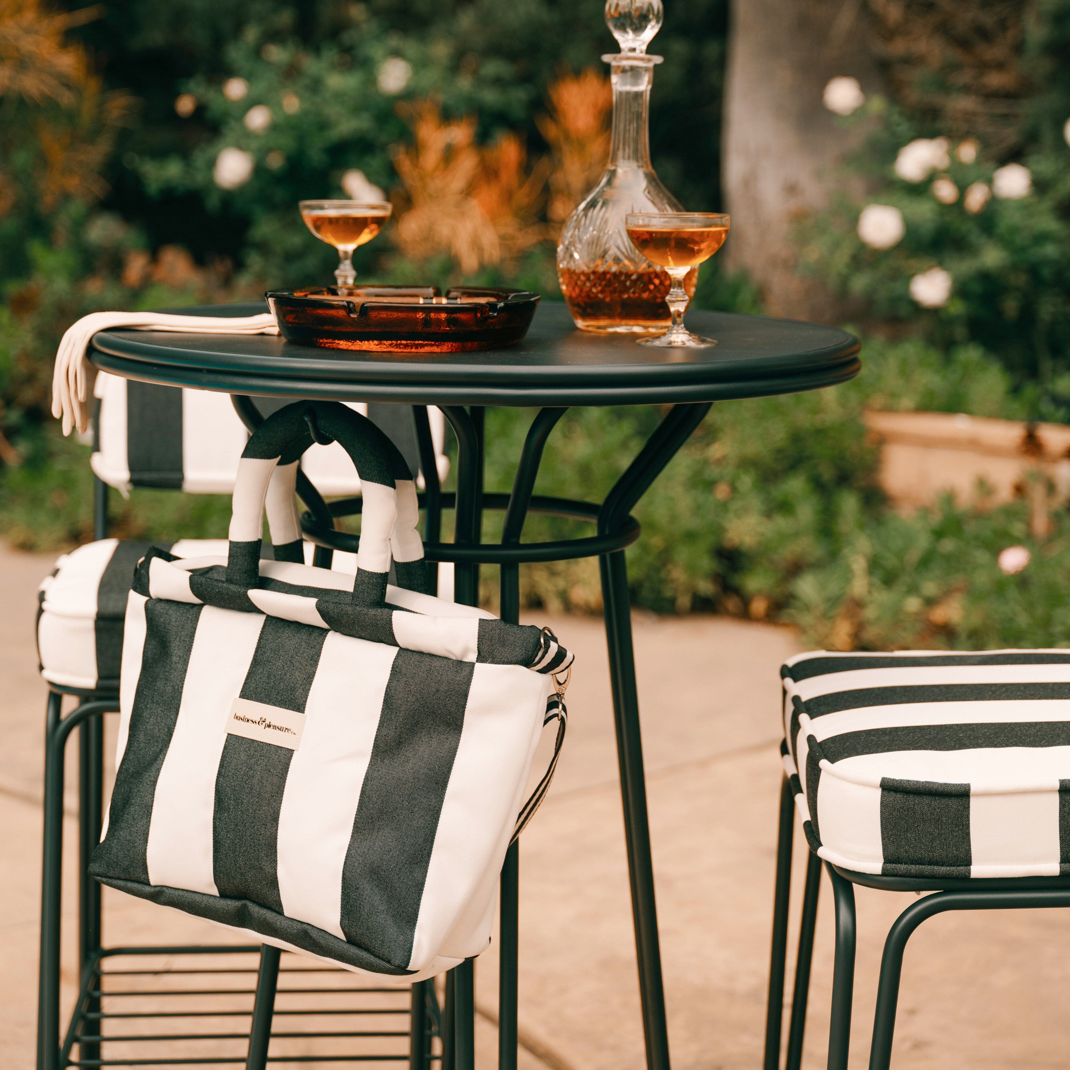 The Cloud Cooler Tote Bag - Crew Vintage Black Stripe Cloud Cooler Tote Bag Business & Pleasure Co.