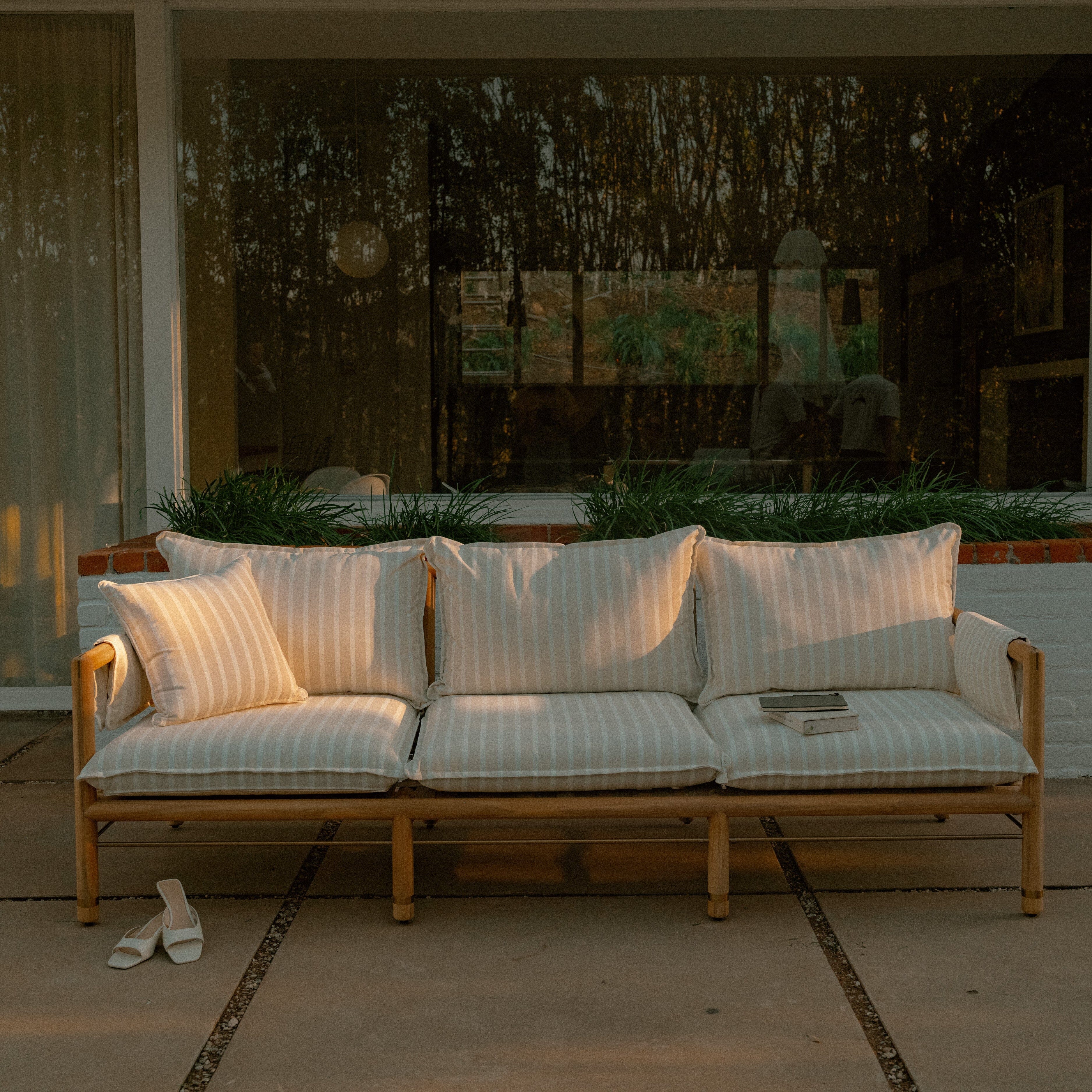 Wes Sofa Kit - Teakwood Gold & Monaco Natural Stripe Wes Sofa Kit Business & Pleasure Co.