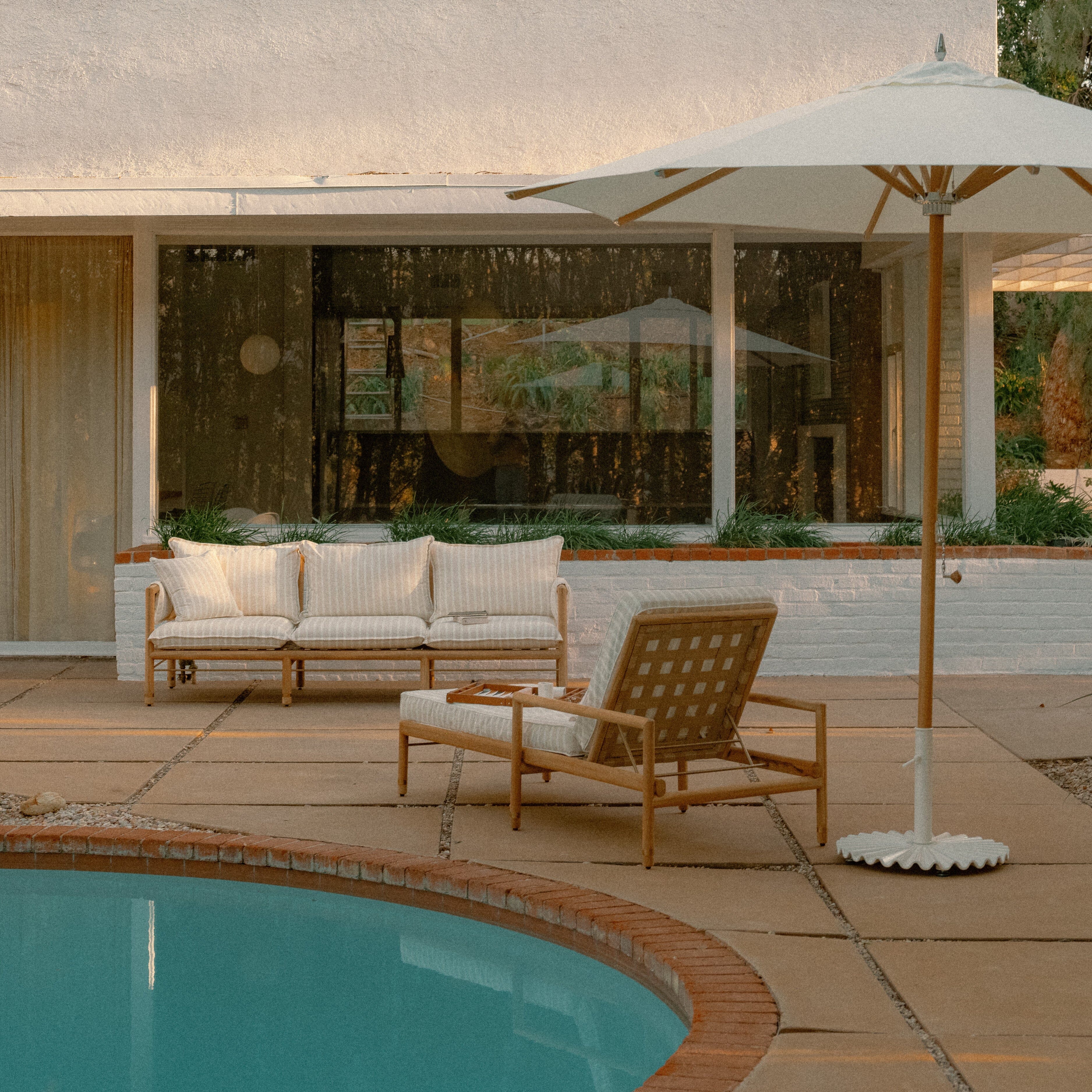 Wes Sofa Kit - Teakwood Gold & Monaco Natural Stripe Wes Sofa Kit Business & Pleasure Co.