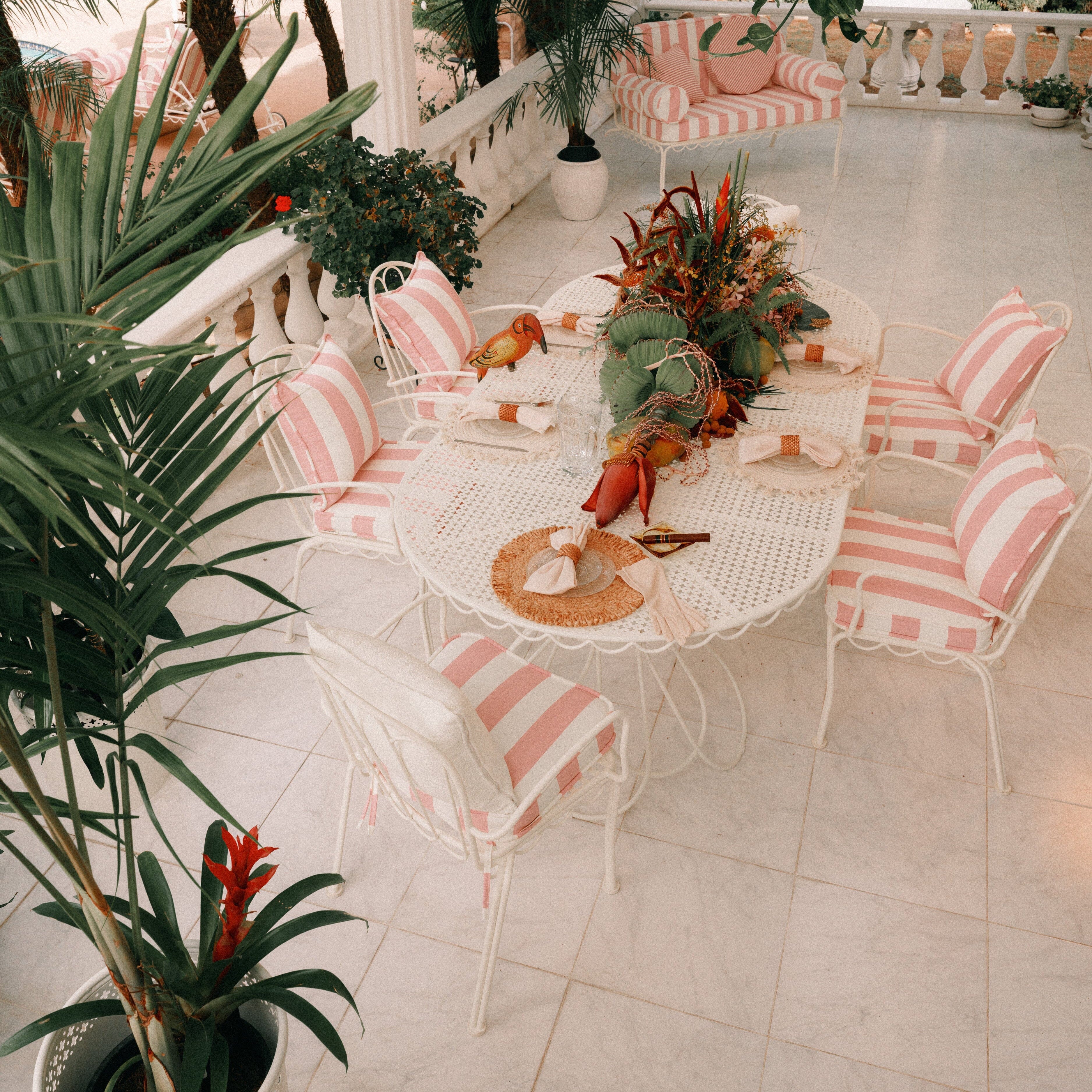 Product image of The Al Fresco Dining Chair Cushion - Crew Pink Stripe Al Fresco Dining Chair Cushion Business & Pleasure Co.