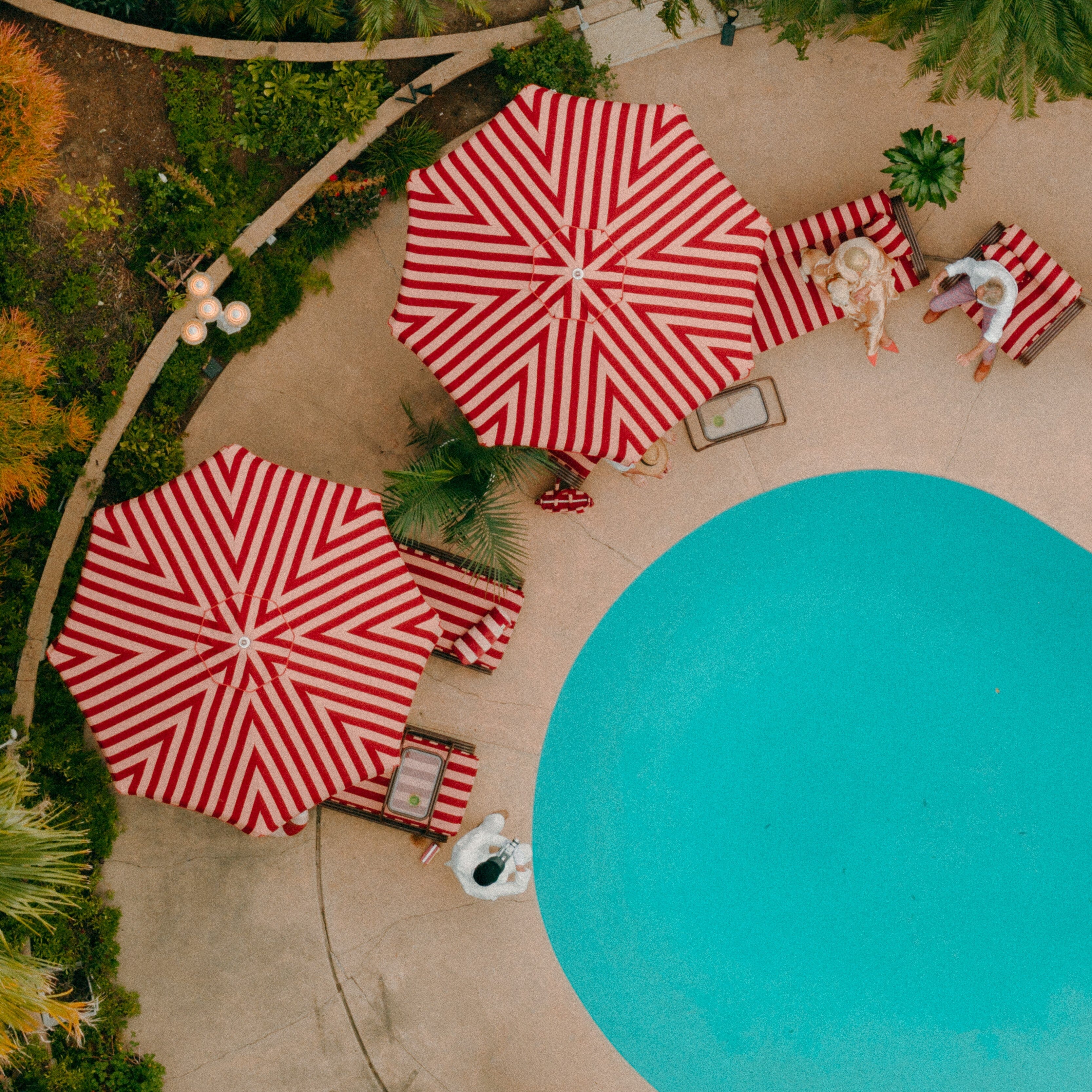 The Resort Market Umbrella - Octagon - Canopy 10' - Terry Terracotta Stripe Resort Market Umbrella Canopy Business & Pleasure Co.