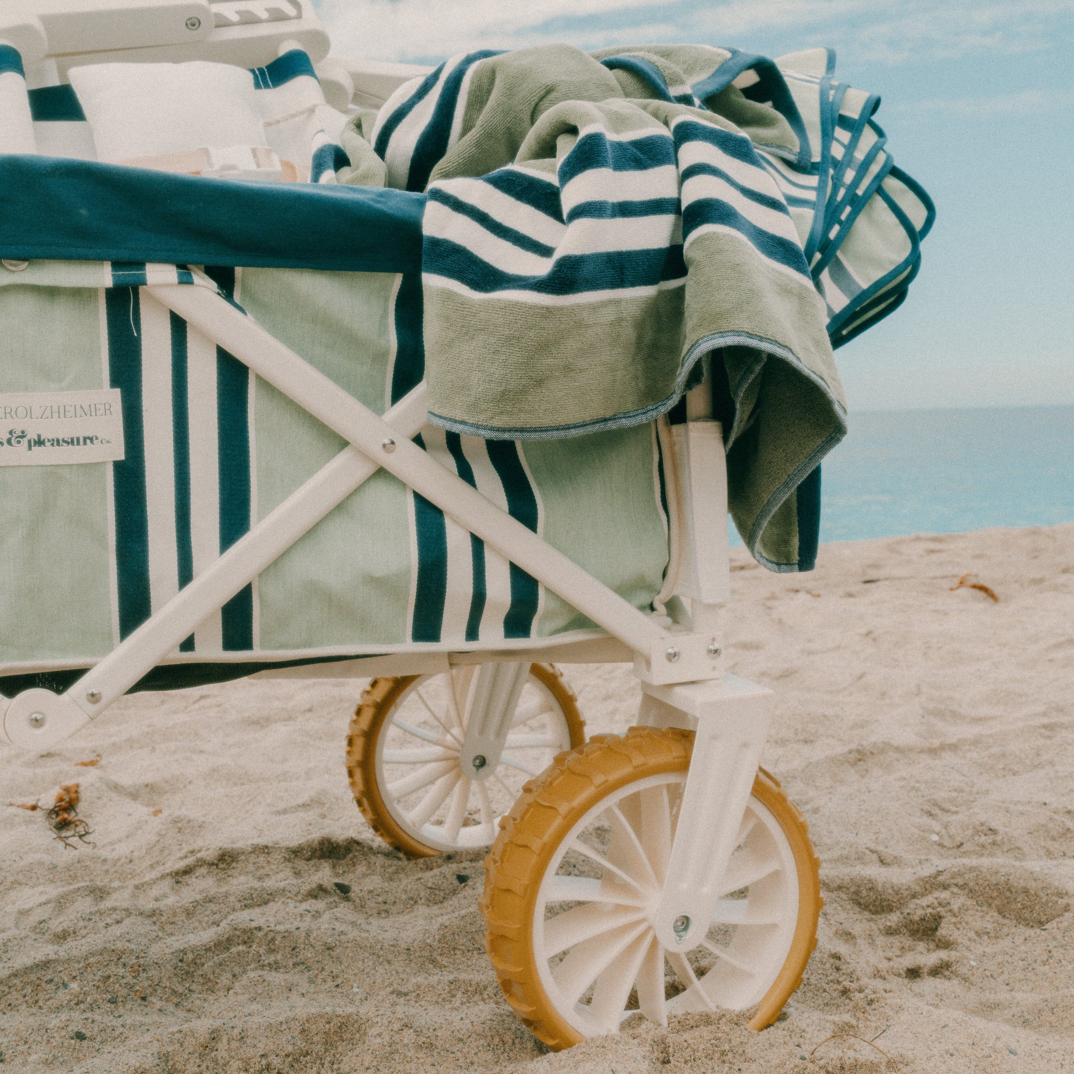 The Beach Cart x Julia Berolzheimer in Green Navy Beach Cart B&P Co. x Julia Berolzheimer