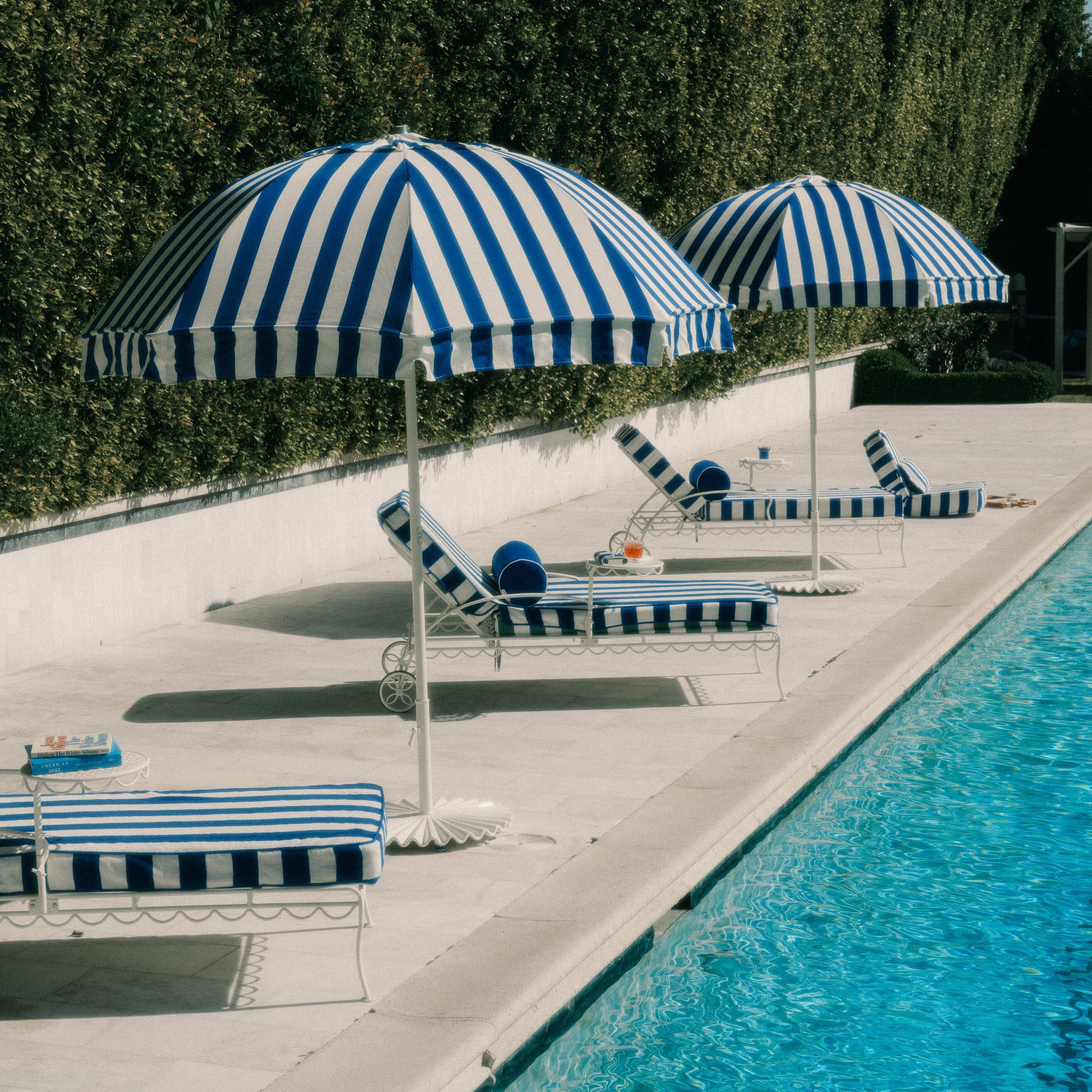 The Sun Lounger Slip Cover - Crew Mediterranean Blue Stripe Sun Lounger Slip Cover Business & Pleasure Co.