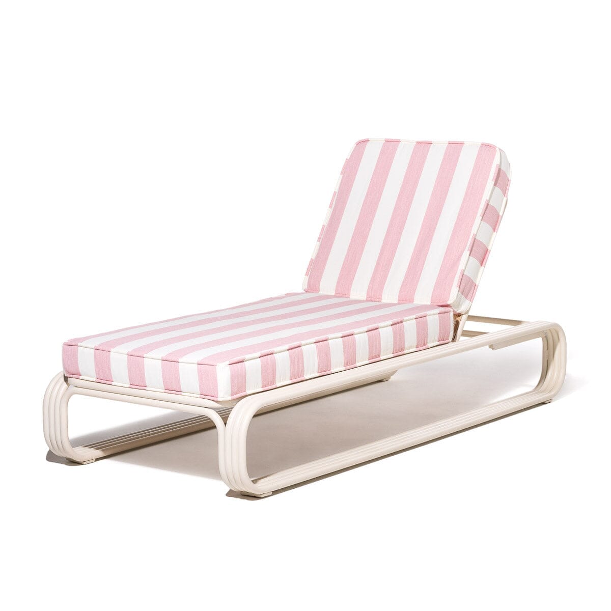 Product image of Contini Sun Lounger in Crew Pink Stripe | Antique White Frame