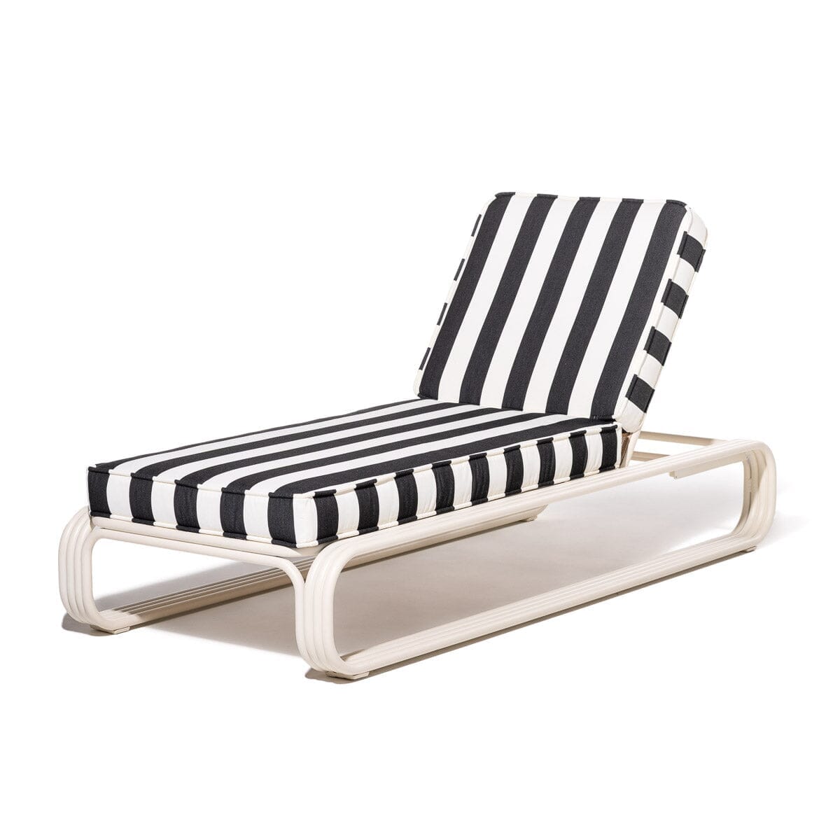 Product image of Contini Sun Lounger in Crew Vintage Black Stripe | Antique White Frame