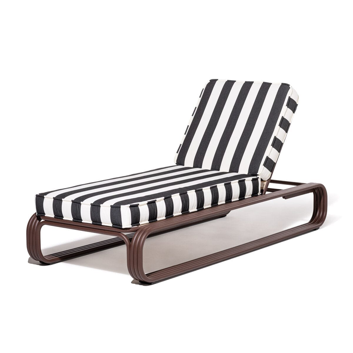 Product image of Contini Sun Lounger in Crew Vintage Black Stripe | Merlot Frame