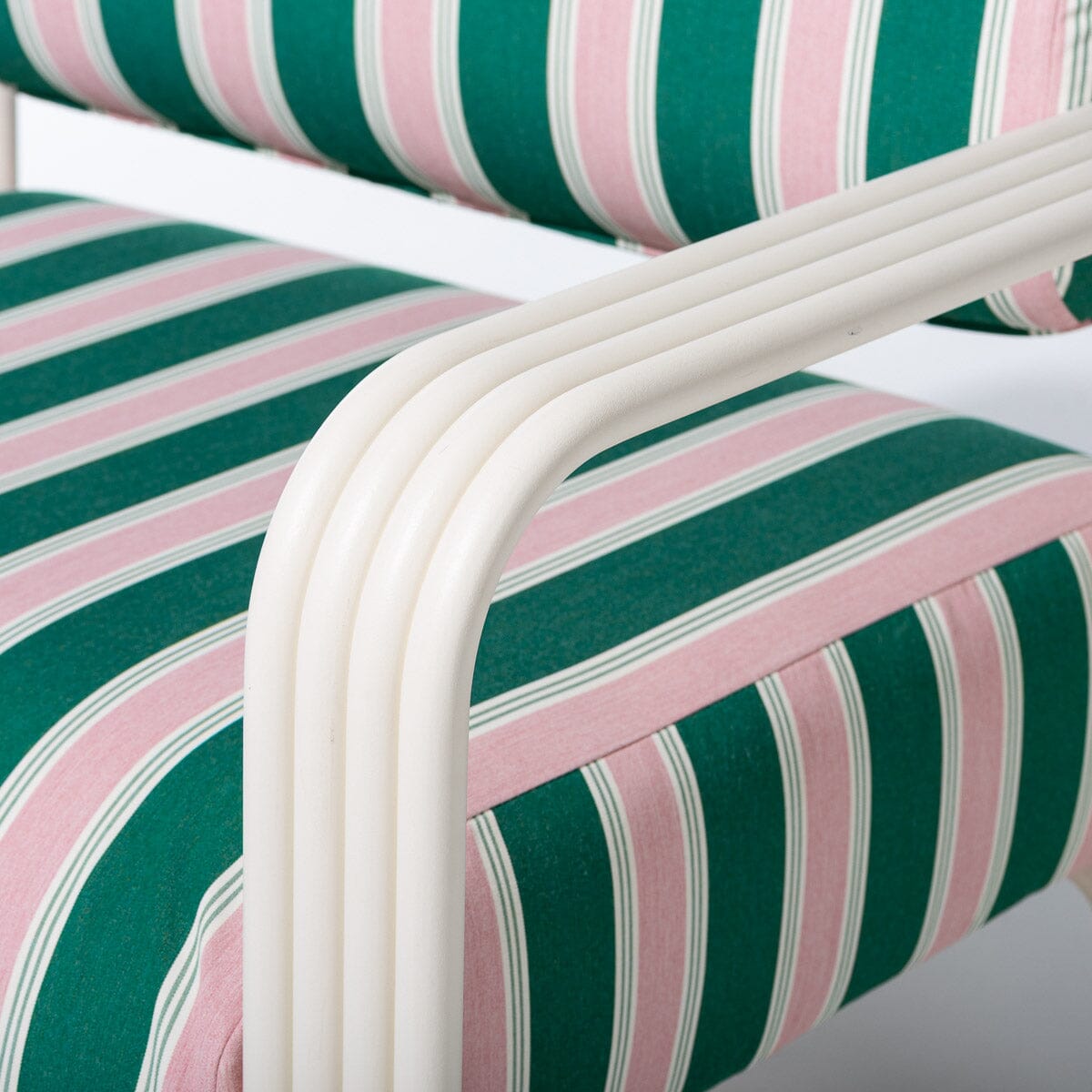 Contini Accent Chair in Bistro Green Stripe Antique White Frame Contini Accent Chair Kit Business & Pleasure Co.