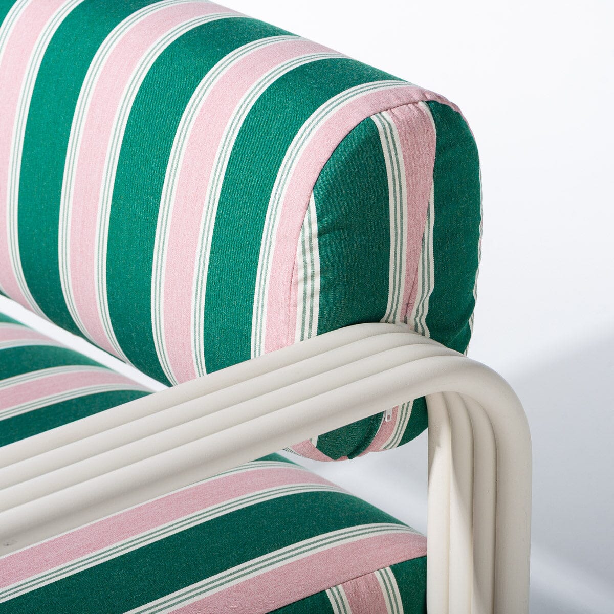 Contini Accent Chair in Bistro Green Stripe Antique White Frame Contini Accent Chair Kit Business & Pleasure Co.