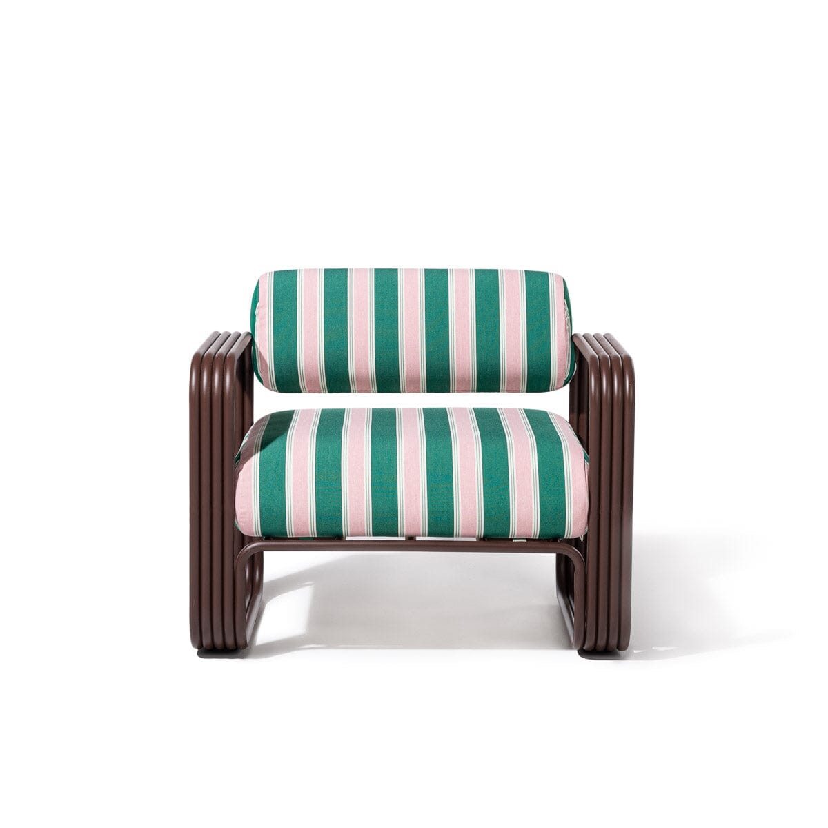 Contini Accent Chair in Bistro Green Stripe | Merlot Frame Contini Accent Chair Kit Business & Pleasure Co.