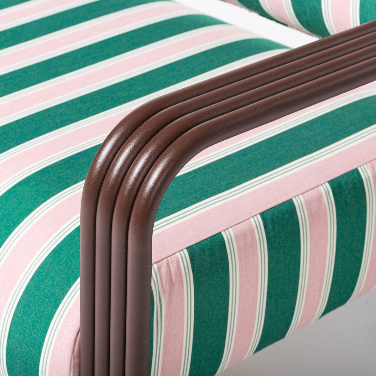 Contini Accent Chair in Bistro Green Stripe | Merlot Frame Contini Accent Chair Kit Business & Pleasure Co.