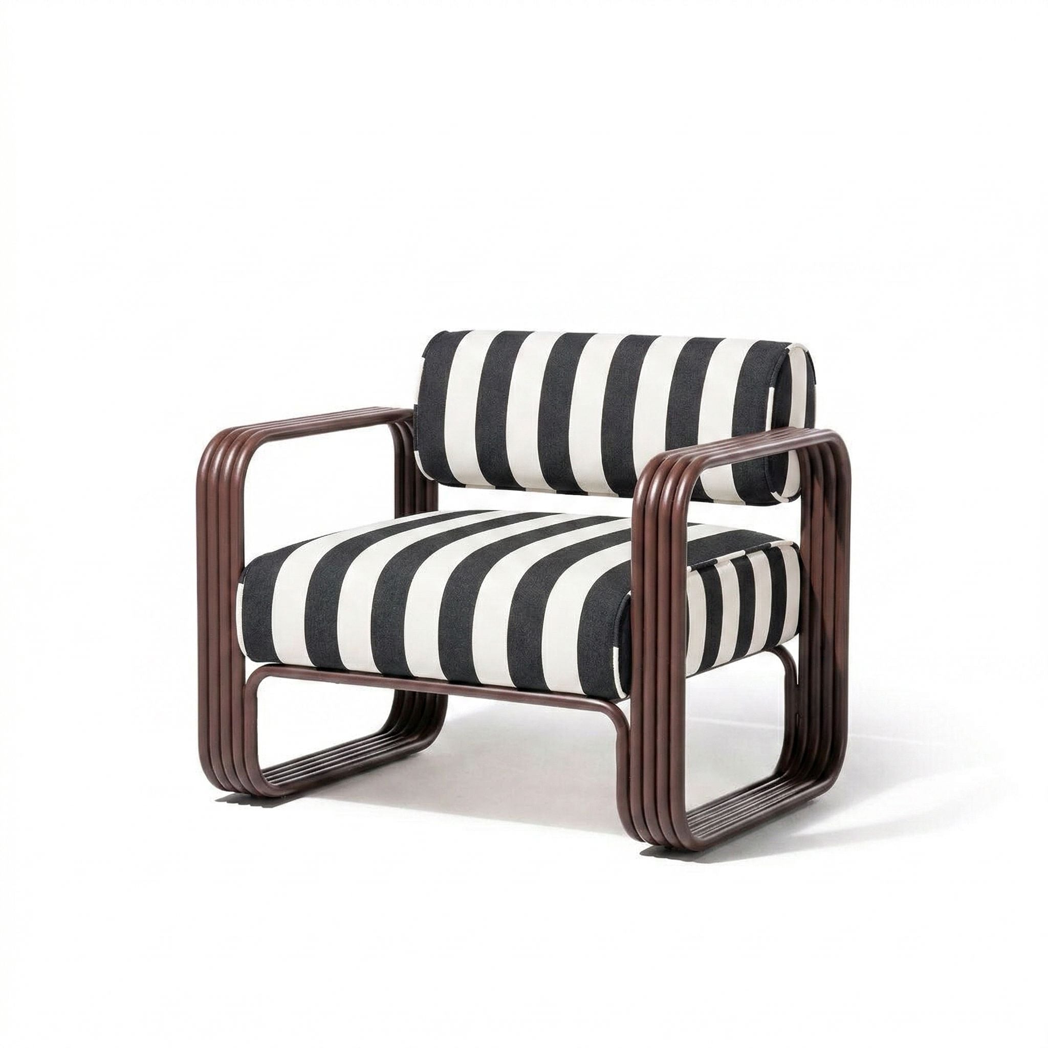 Product image of Contini Accent Chair in Crew Vintage Black Stripe Merlot Frame Contini Accent Chair Kit Business & Pleasure Co.