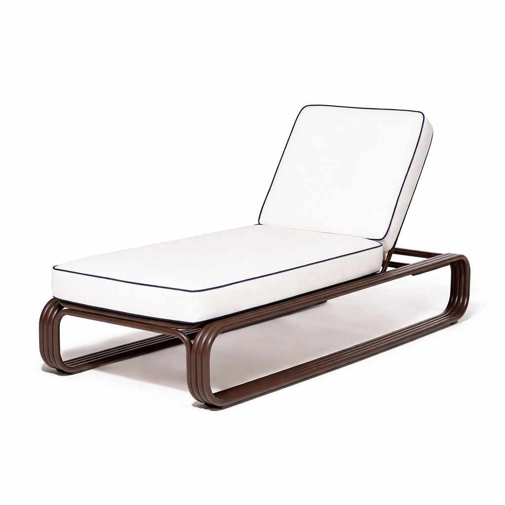 Product image of Contini Sun Lounger in Rivie White | Merlot Frame Contini Sun Lounger Kit Business & Pleasure Co.
