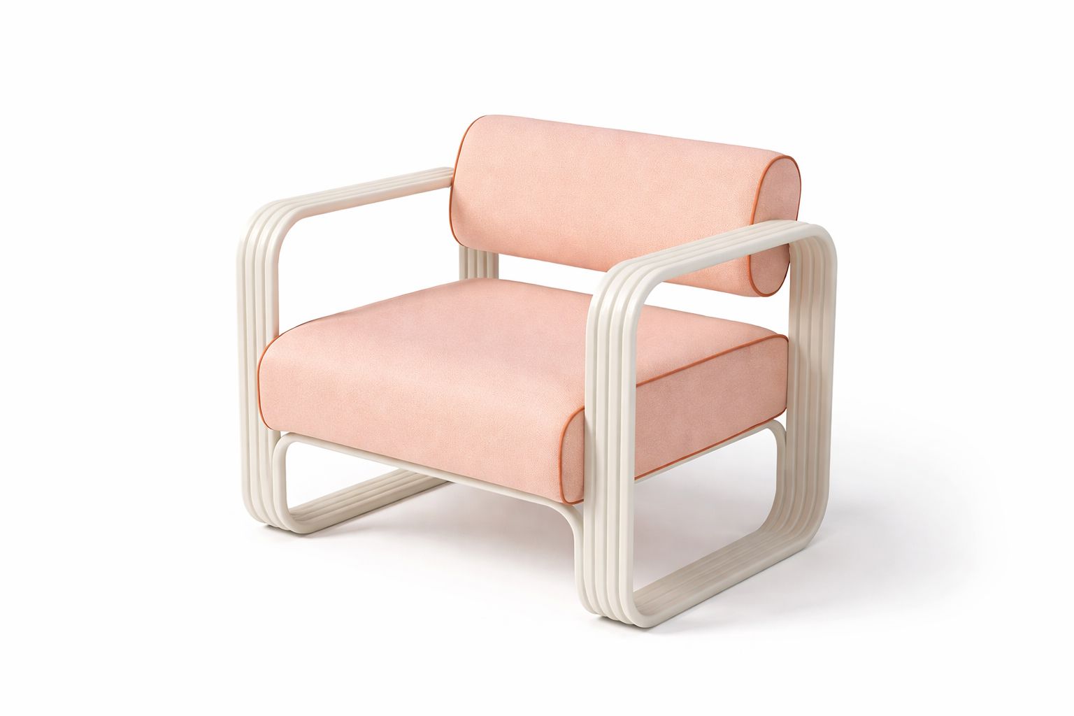 Product image of The Contini Accent Chair in Rivie Pink | Antique White Frame Contini Accent Chair Business & Pleasure Co.