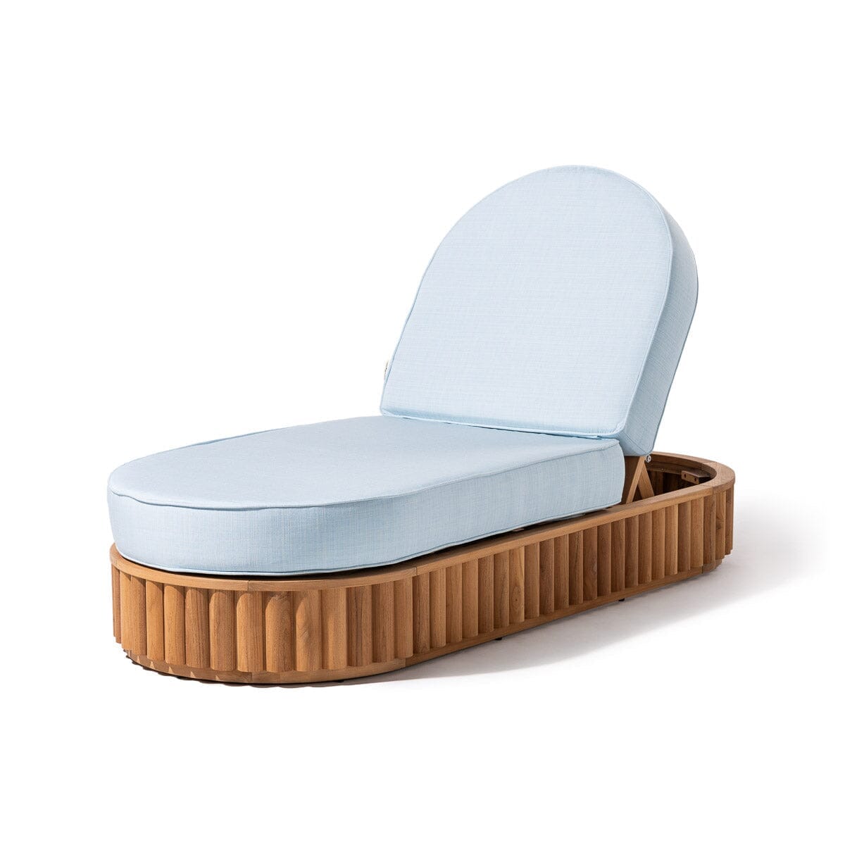 Product image of Daisy Sun Lounger in Sky Blue | Teakwood Frame