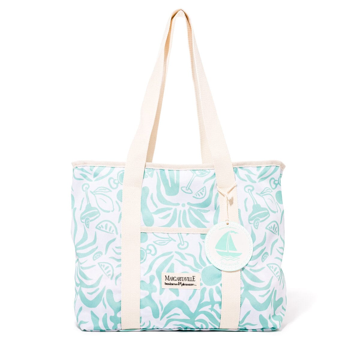 The Volcano Beach Bag - Last Mango Green Tiki Beach Bag Business & Pleasure Co