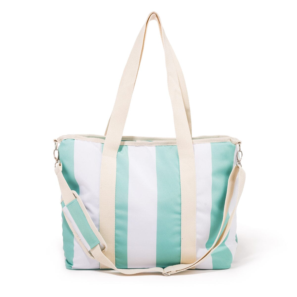 The Volcano Cooler Tote Bag - Last Mango Green Stripe Volcano Cooler Tote Bag Business & Pleasure Co