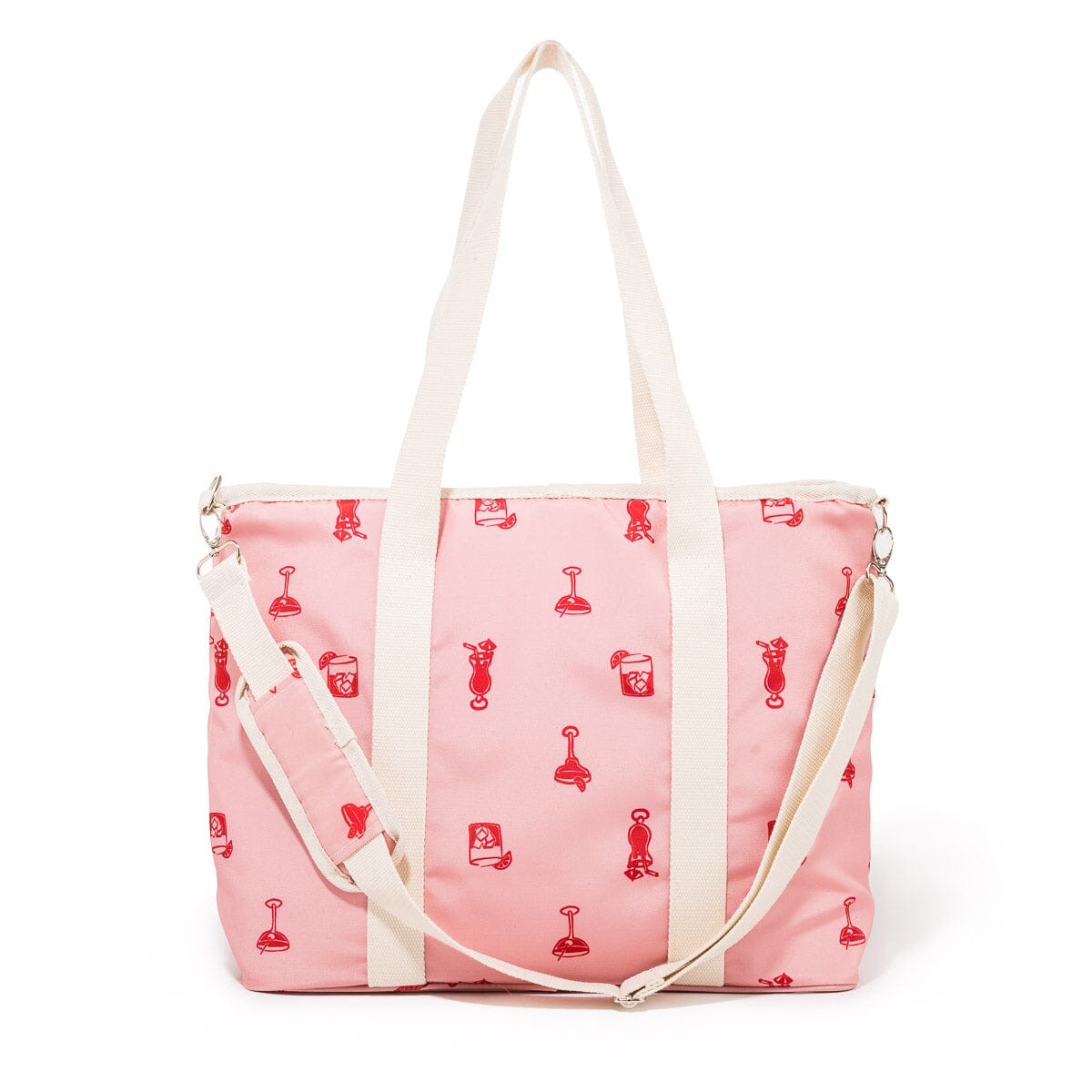 The Volcano Cooler Tote Bag - Strawberry Daiquiri Marg Volcano Cooler Tote Bag Business & Pleasure Co