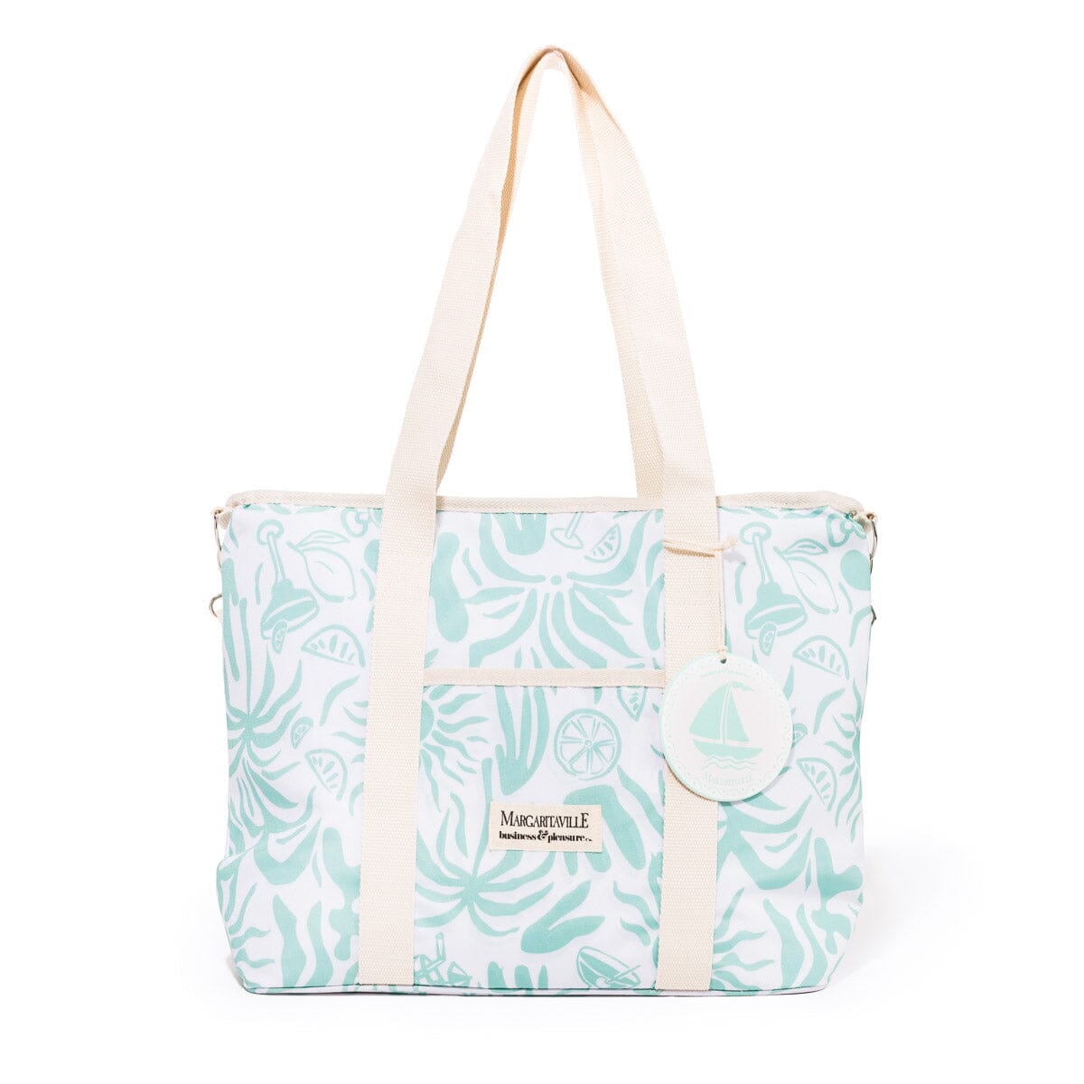 The Volcano Cooler Tote Bag - Last Mango Green Tiki Volcano Cooler Tote Bag Business & Pleasure Co
