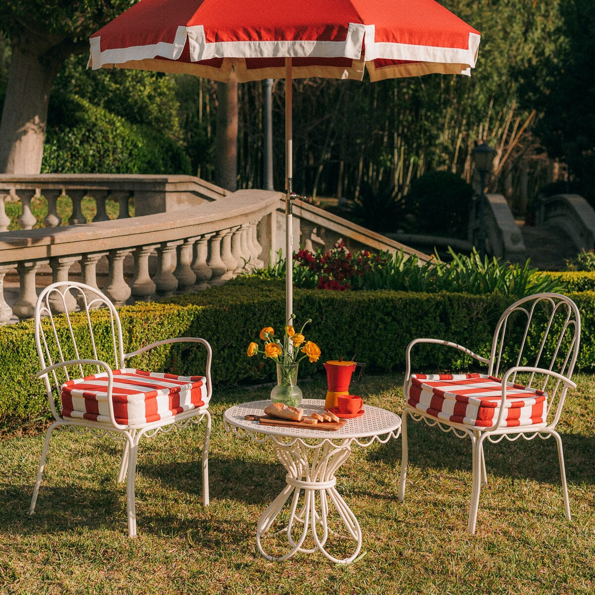 The Al Fresco Dining Chair Cushion - Crew Le Sirenuse Stripe Al Fresco Chair Cushion Business & Pleasure Co.