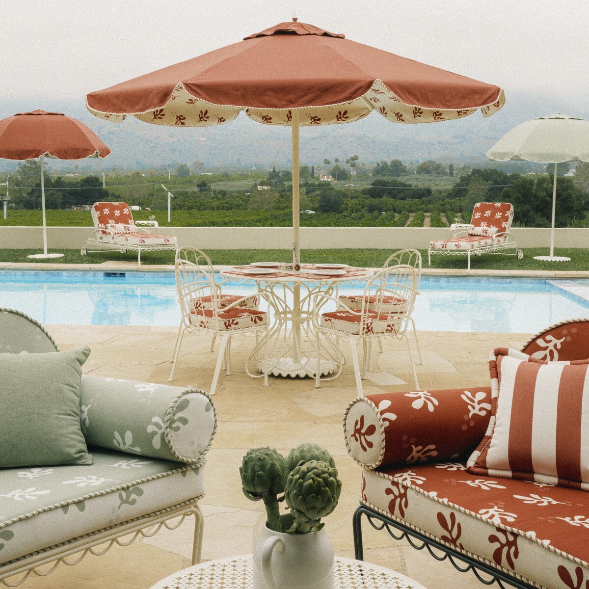 The Al Fresco Dining Chair Cushion - Benoît Le Sirenuse Jacquard Al Fresco Chair Cushion Business & Pleasure Co.