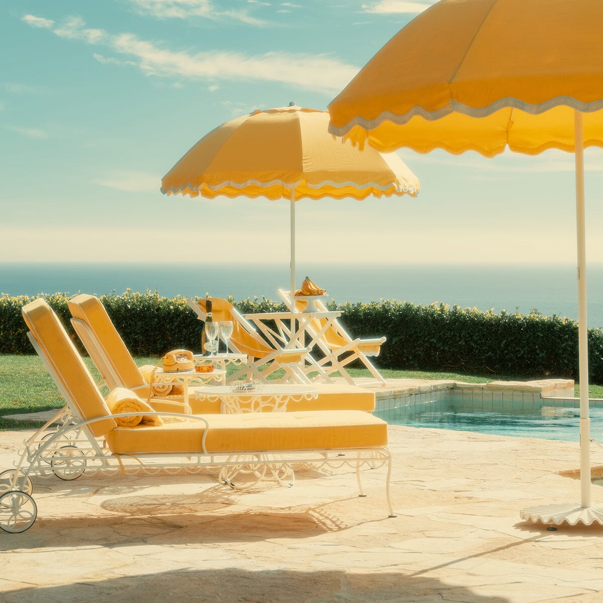 The Al Fresco Sun Lounger Cushion - Rivie Mimosa Al Fresco Sun Lounger Cushions Business & Pleasure Co