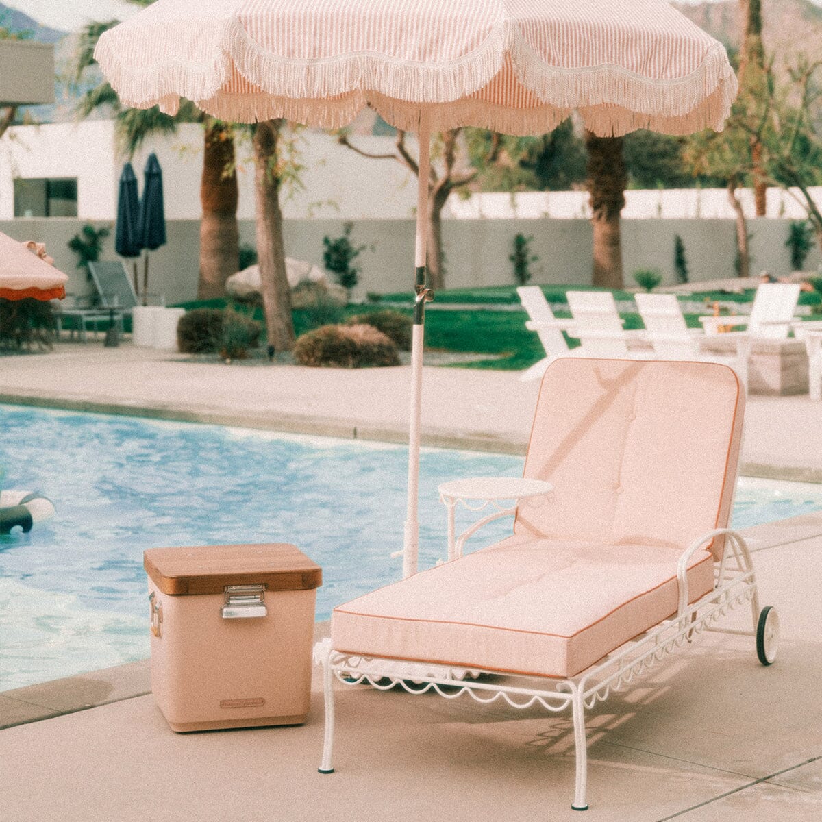 The Al Fresco Sun Lounger Cushion - Rivie Pink Al Fresco Sun Lounger Cushions Business & Pleasure Co