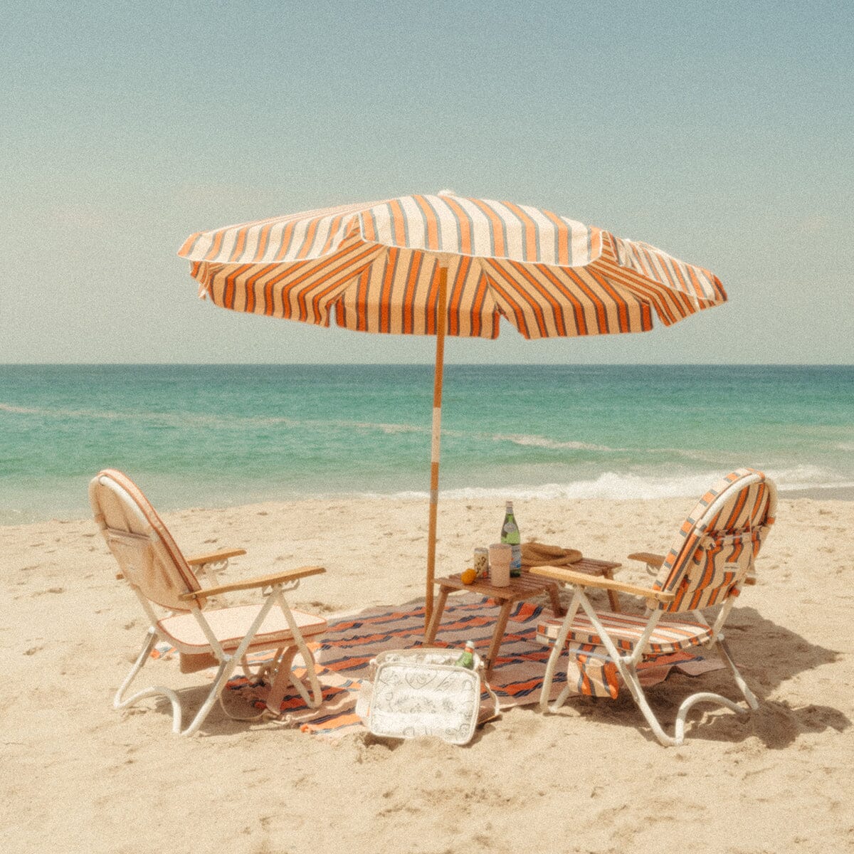 The Amalfi Umbrella - Bistro Dusty Pink Stripe Amalfi Umbrella Business & Pleasure Co