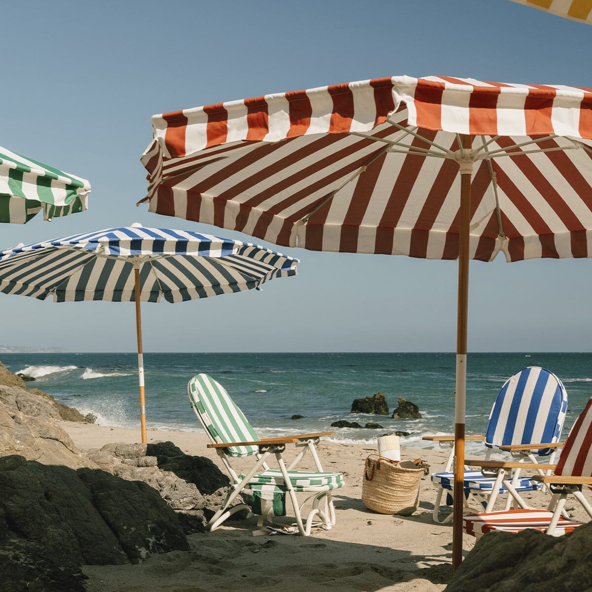 The Amalfi Umbrella - Crew Mediterranean Blue Stripe Amalfi Umbrella Business & Pleasure Co.