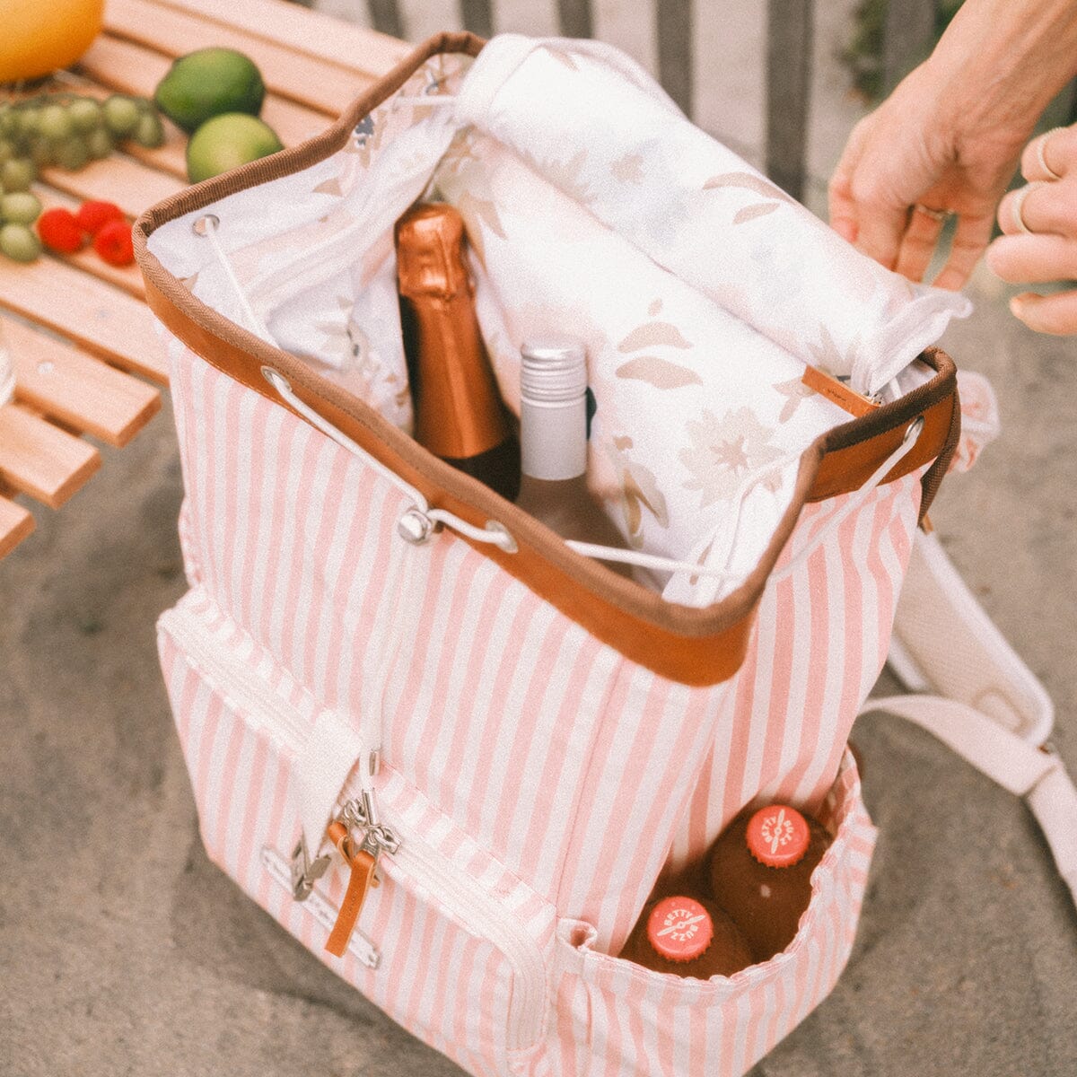 The Backpack Cooler - Laurens Pink Stripe Backpack Cooler Business & Pleasure Co