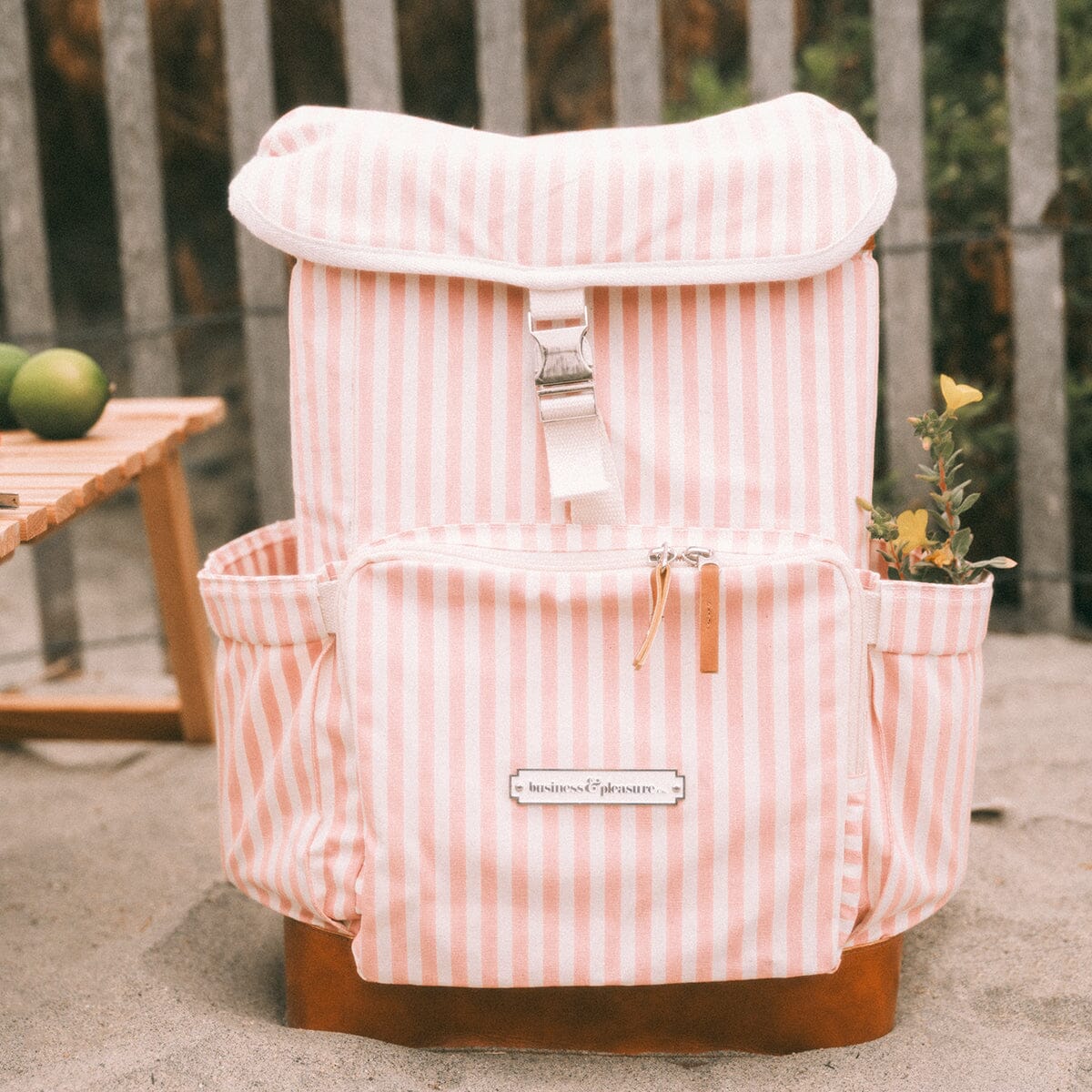 The Backpack Cooler - Laurens Pink Stripe Backpack Cooler Business & Pleasure Co