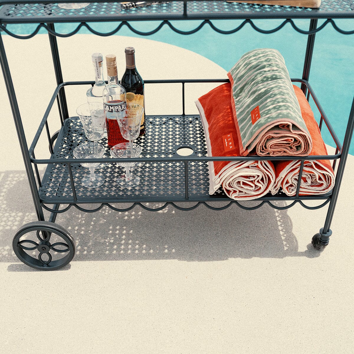 The Al Fresco Bar Cart - Vintage Black Al Fresco Bar Cart Business & Pleasure Co