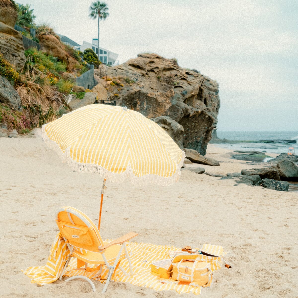 The Beach Blanket - Monaco Mimosa Stripe Beach Blanket Business & Pleasure Co