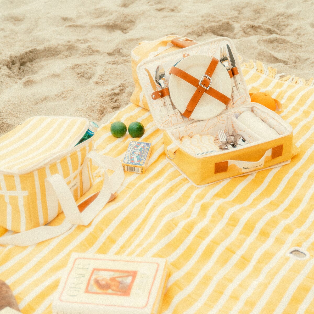 The Beach Blanket - Monaco Mimosa Stripe Beach Blanket Business & Pleasure Co