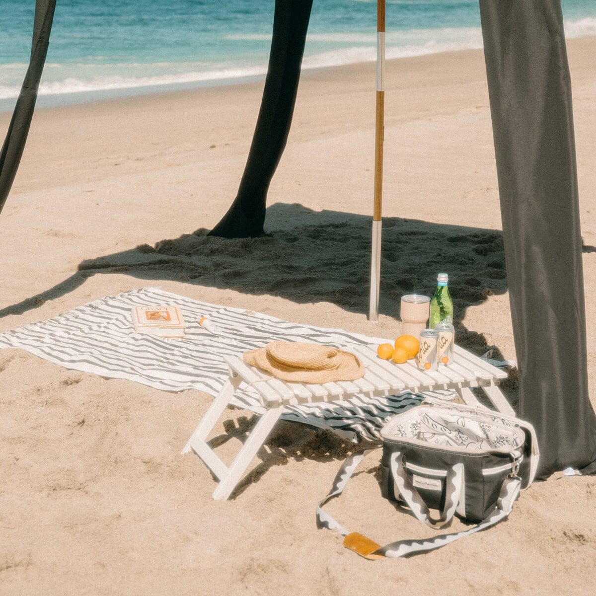 The Beach Towel - Monaco Black Stripe Beach Towel Business & Pleasure Co