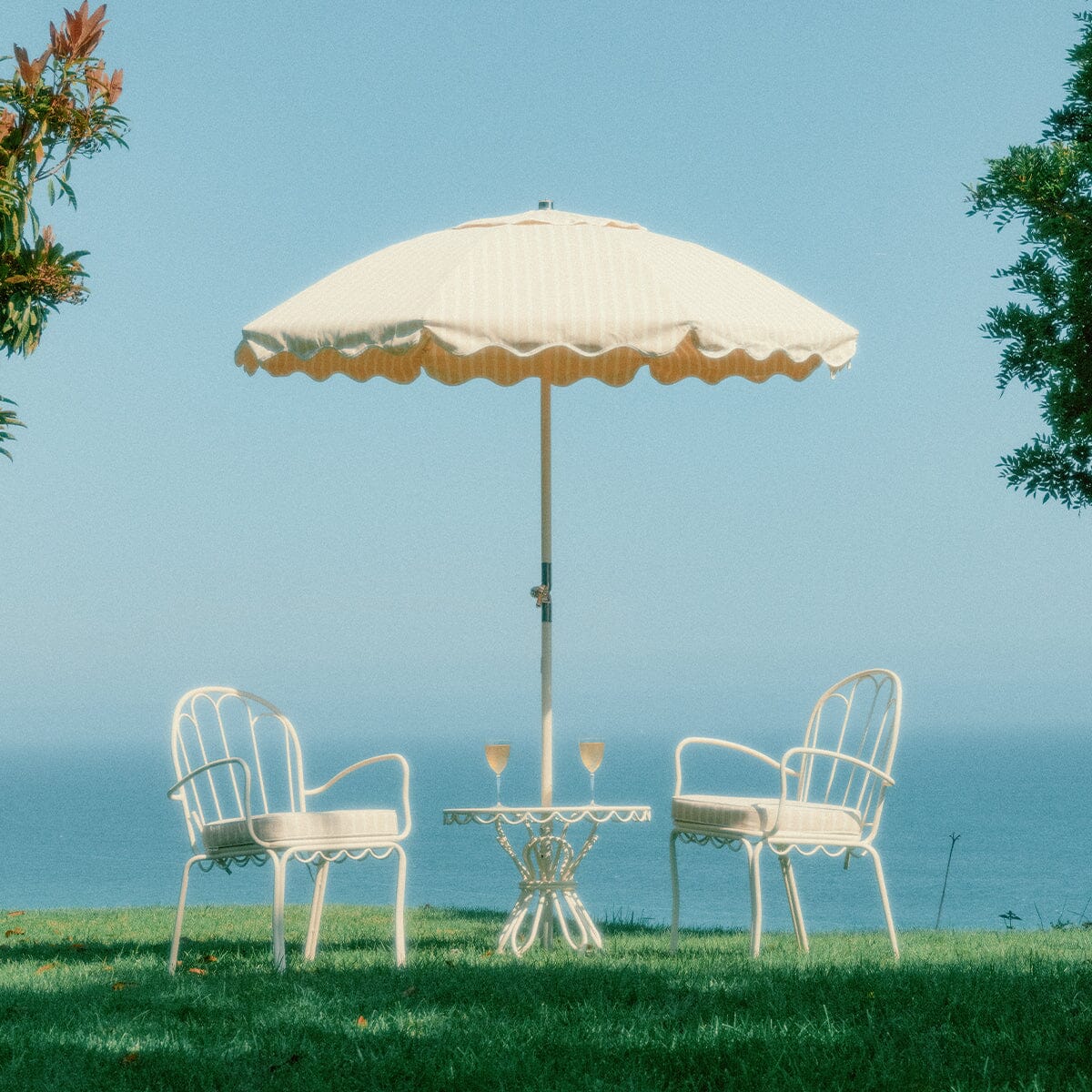 The Club Umbrella - Monaco Natural Stripe Club Umbrella Business & Pleasure Co.