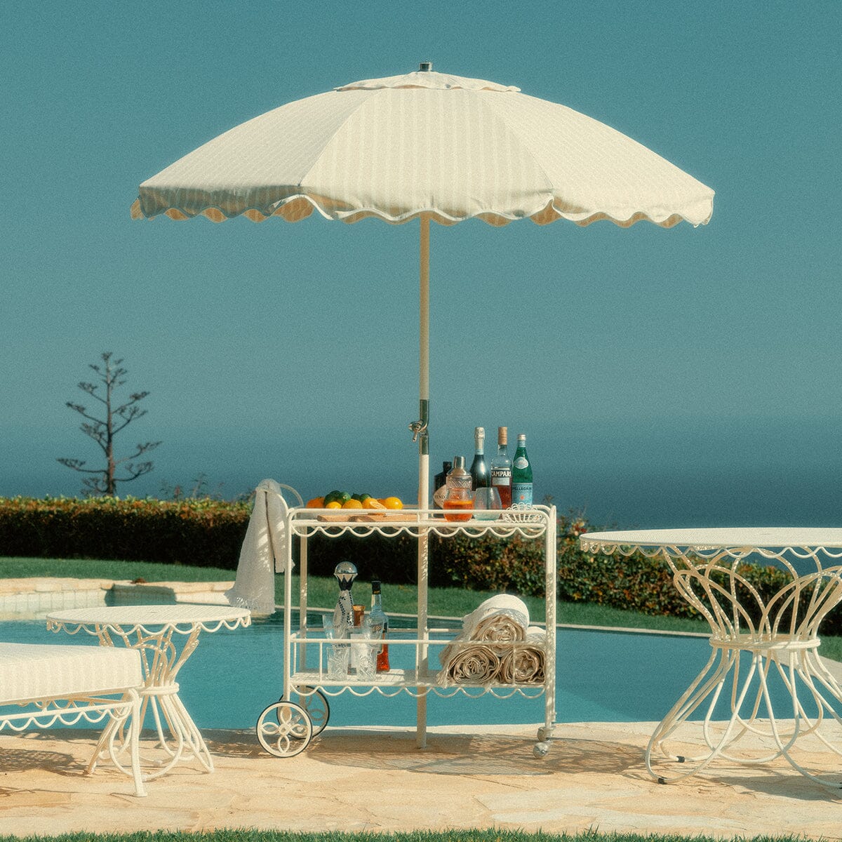 The Club Umbrella - Monaco Natural Stripe Club Umbrella Business & Pleasure Co.