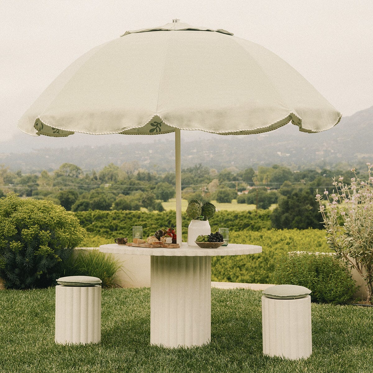 The Daisy Stool in Antique White | Jade Green Cushion Bundle Business & Pleasure Co.