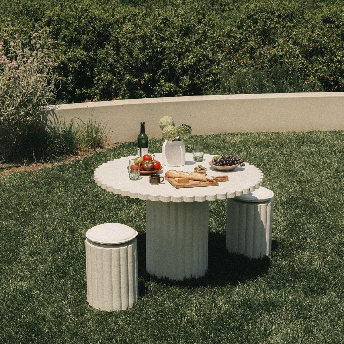 The Daisy Stool in Antique White | Sandstone Cushion Bundle Business & Pleasure Co.