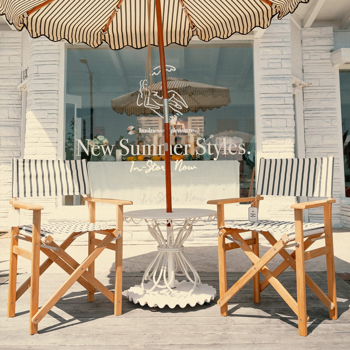 The Directors Chair - Table Height - Monaco Black Stripe Directors Chair Business & Pleasure Co.