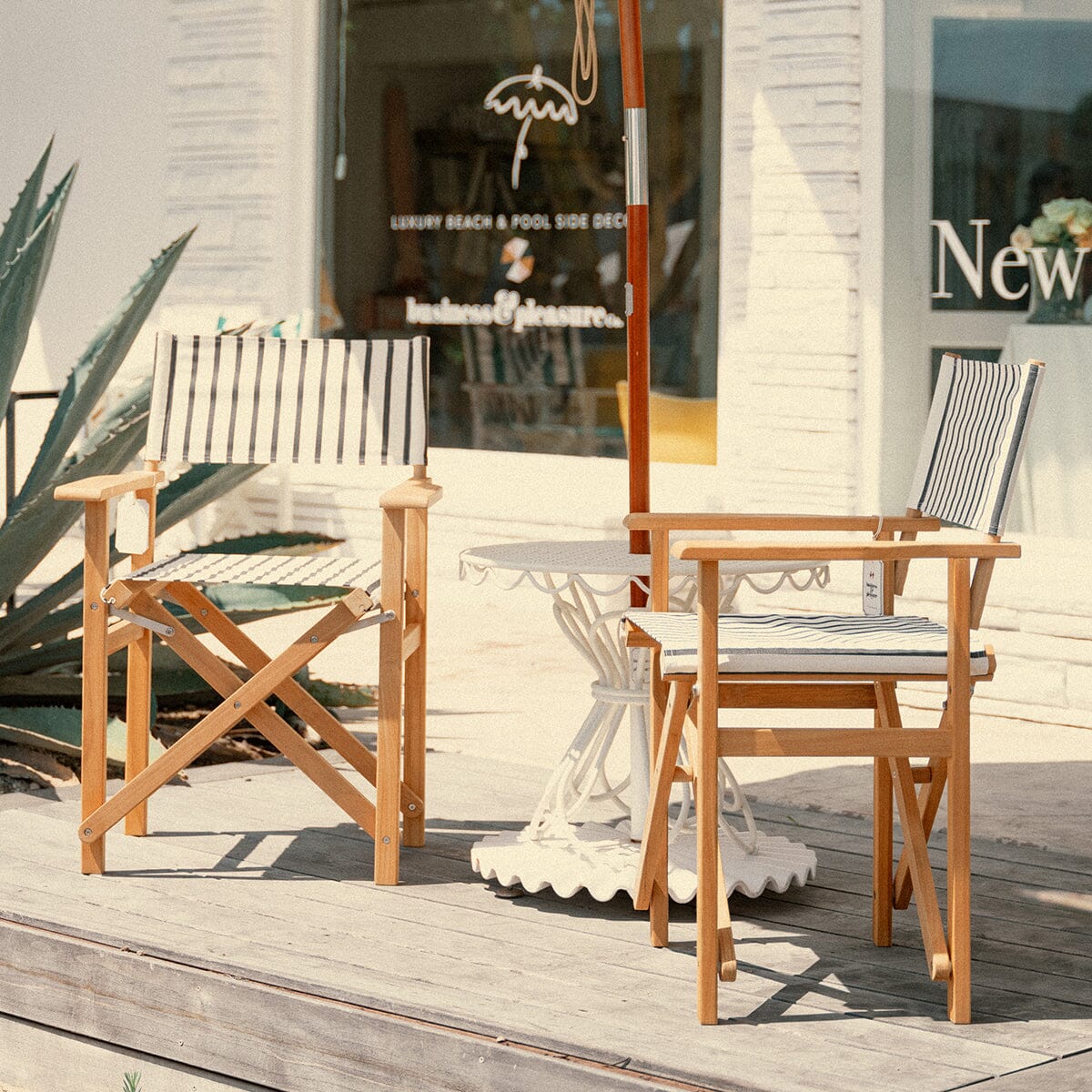 The Directors Chair - Table Height - Monaco Black Stripe Directors Chair Business & Pleasure Co.