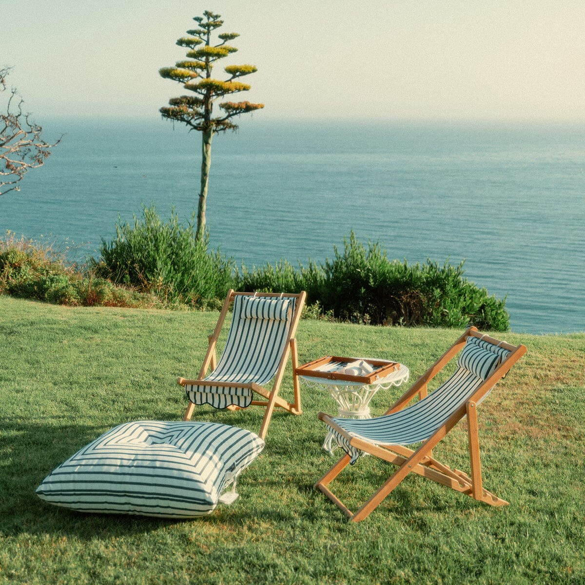The Floor Pillow - Monaco Black Stripe Floor Pillow Business & Pleasure Co.