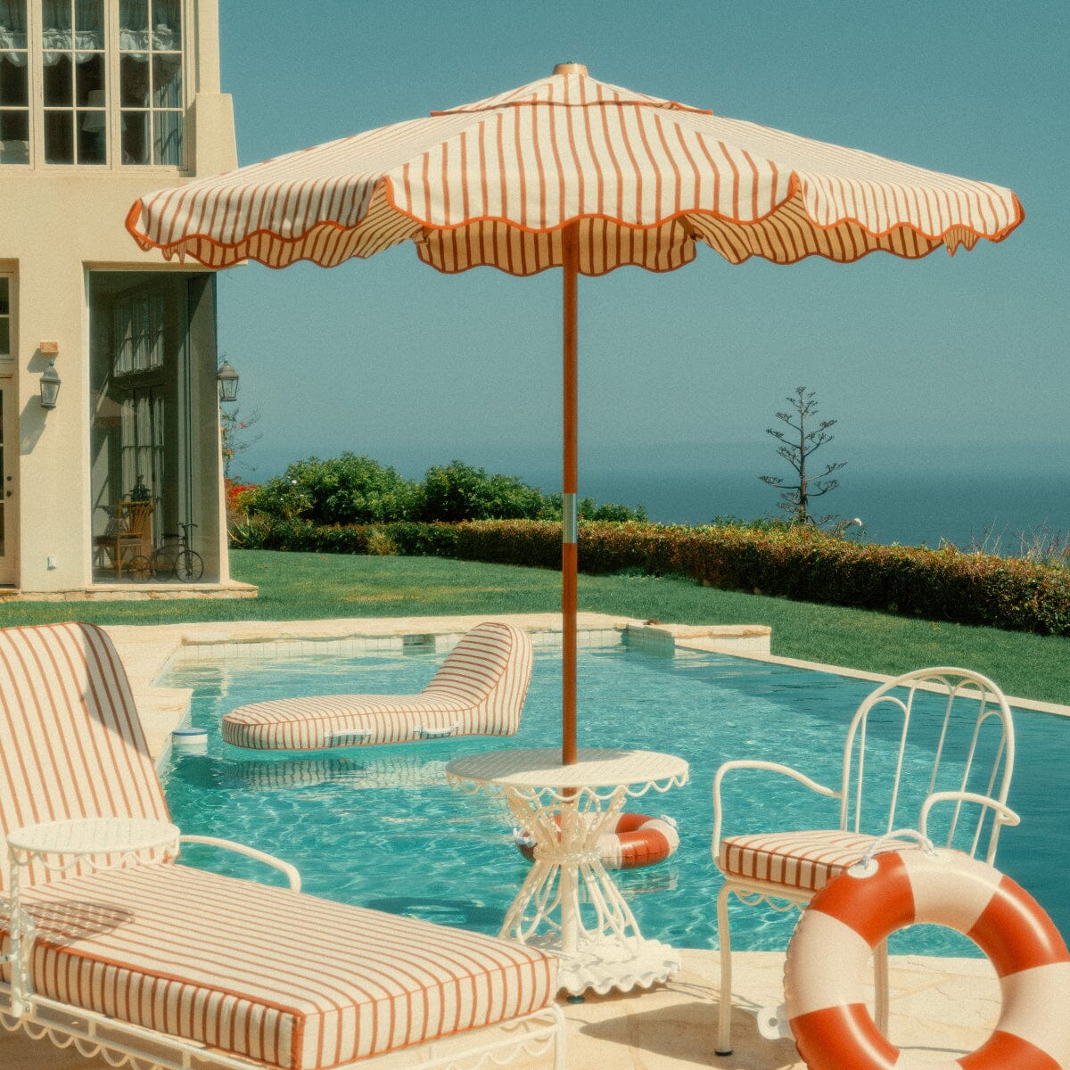 The Market Umbrella - Monaco Le Sirenuse Stripe Market Umbrella Business & Pleasure Co.