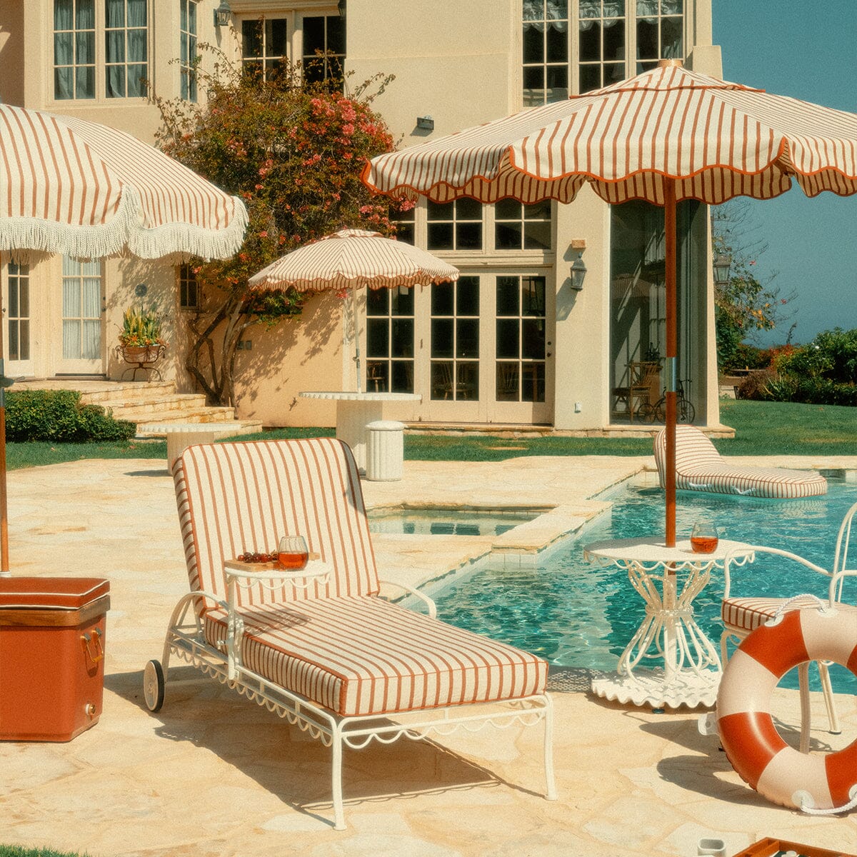 The Market Umbrella - Monaco Le Sirenuse Stripe Market Umbrella Business & Pleasure Co.